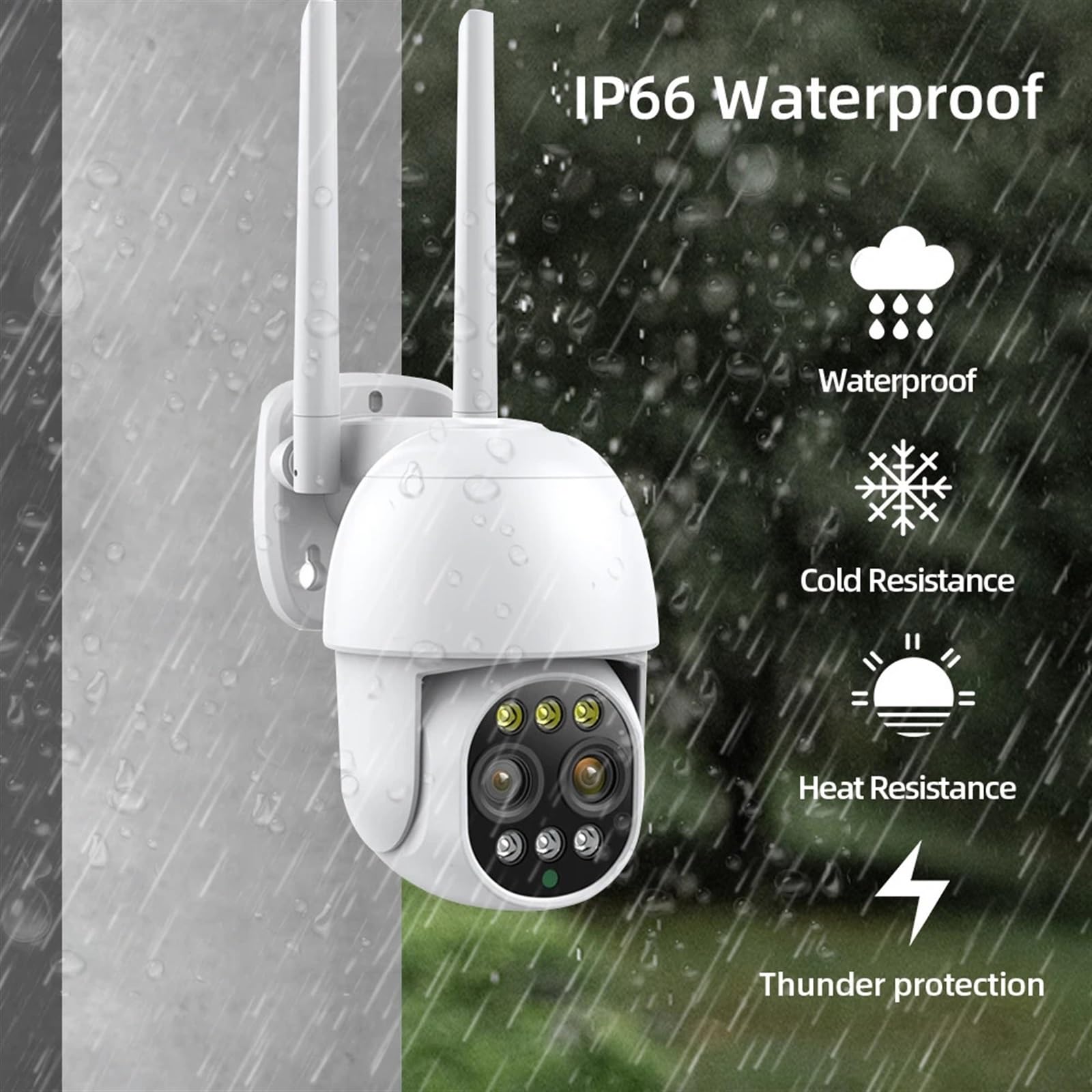 Caméra de sécurité, 4K 8MP PTZ caméra IP dôme de Vitesse détection Humaine extérieure 10X Zoom numérique Wilress vidéo CCTV Surveillance(WiFi Add 128G Card)