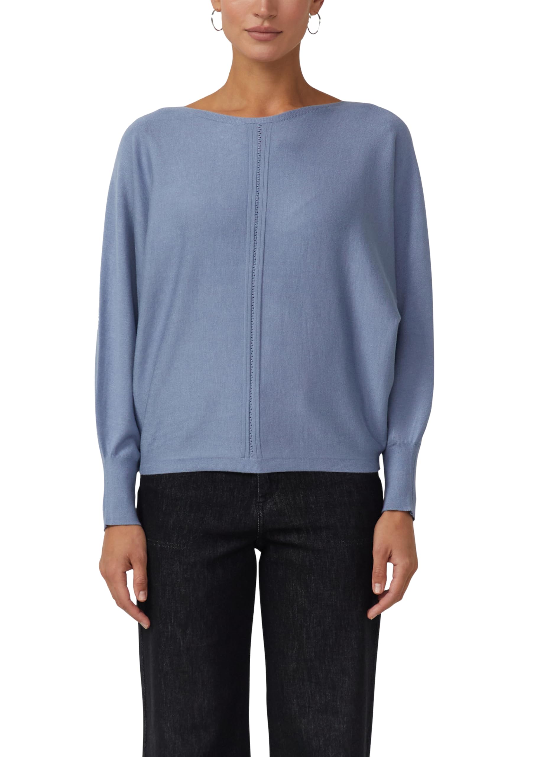 s.Oliver Feinstrickpullover mit Fledermausärmeln und Ajour-Details