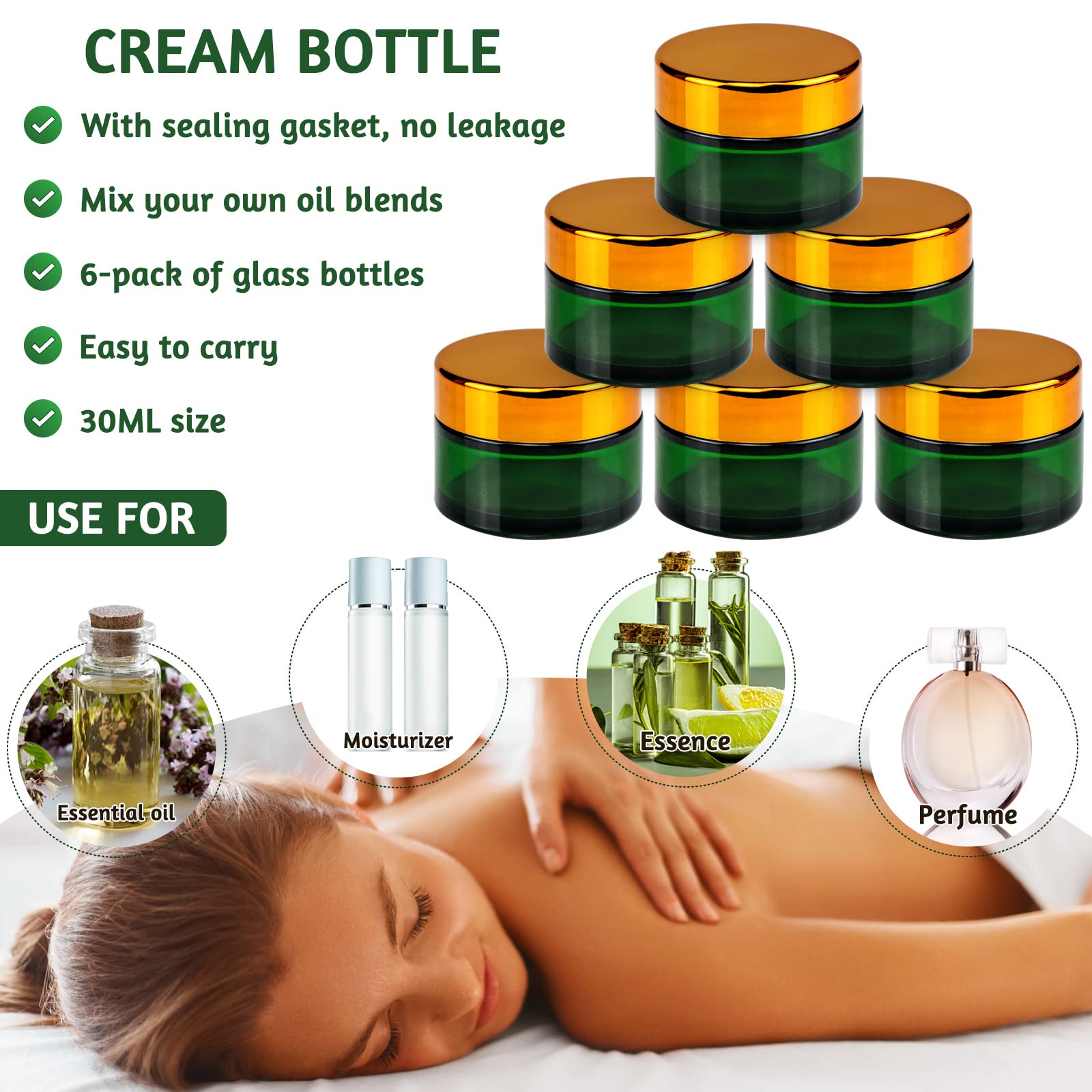 Pots à Crème En Verre Ambré 120ml – Lot De 8, Rechargeables, Pour Cosmétiques, Produits DIY - 3