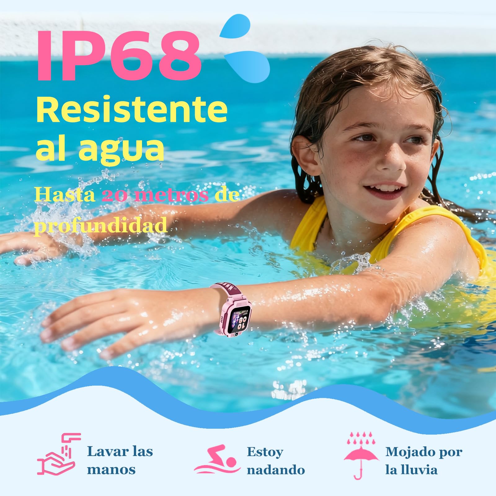 imoo Z3 Reloj Inteligente Niño, smartwatch niños con GPS y Llamadas, Videollamada 4G y Teléfono Reloj niños con GPS y Llamadas, Ultra-Precise Location Tracking (Azul)