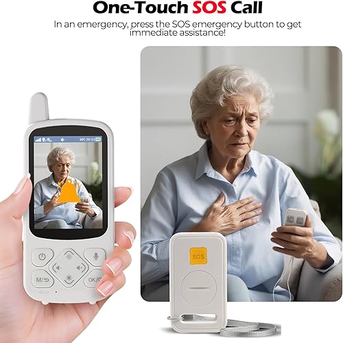 Miniatura 3 de Monitor de ancianos con cámara y audio, monitores de bebé de conversación bidireccional para cuidado de ancianos, botón de llamada, cámara de