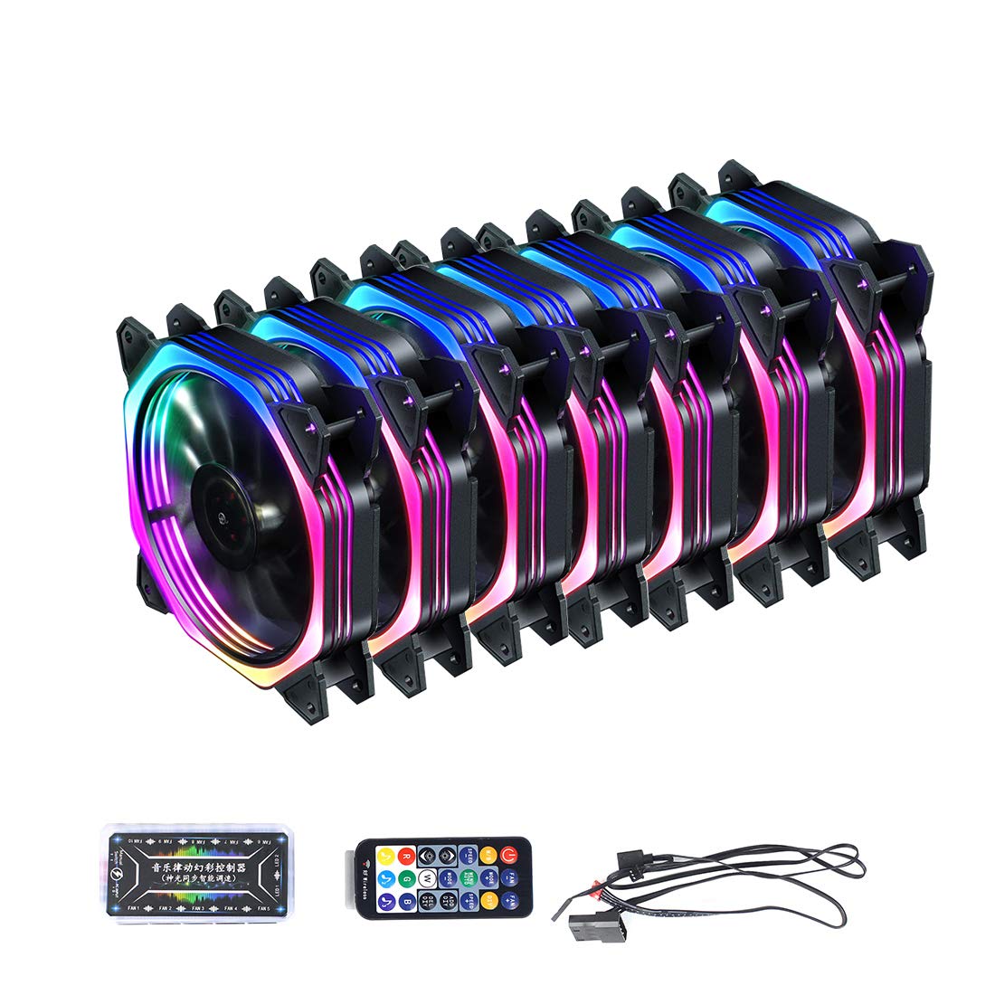 Buy JMT 120mm RGB Color Case Fans 11 Blades Quiet Computer Cooling PC