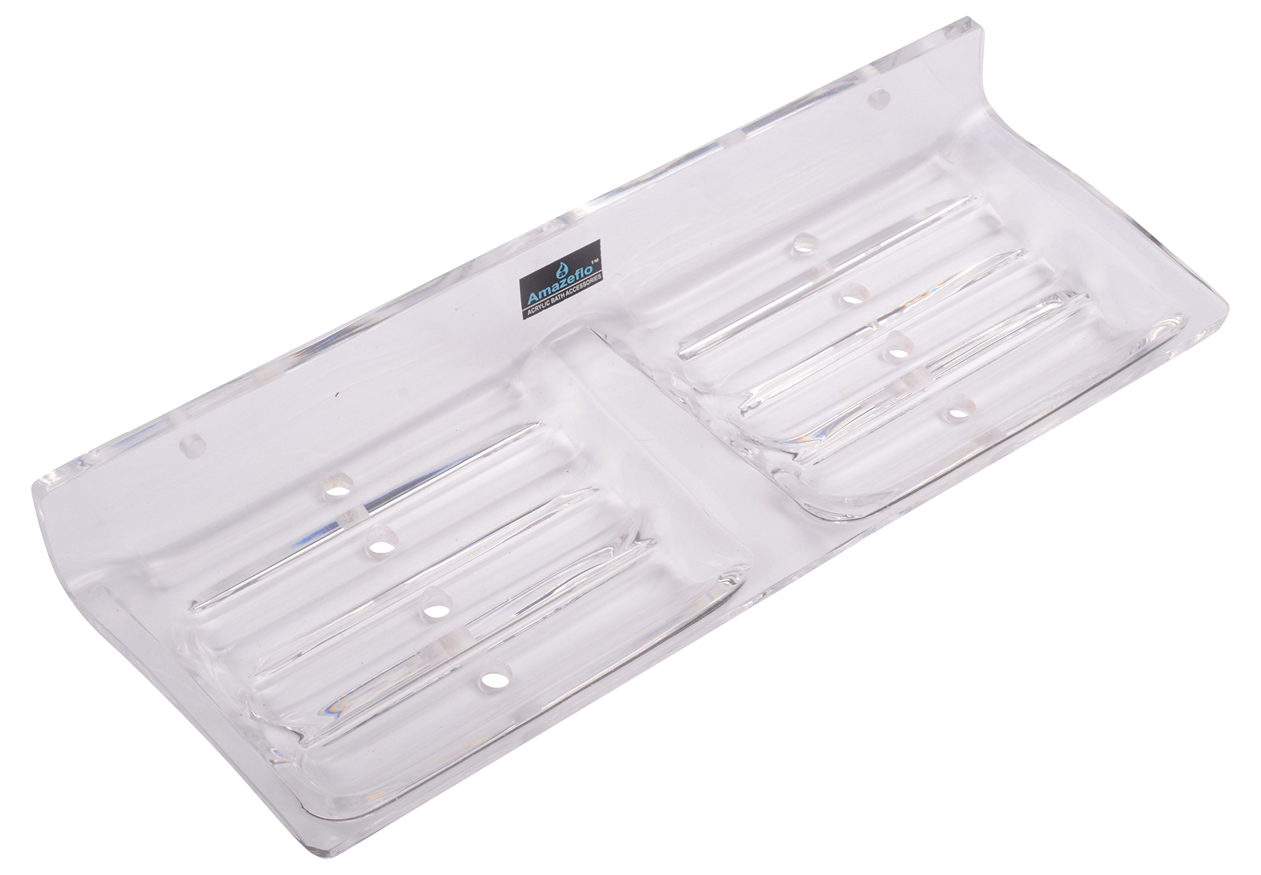 Acrylic Double Soap Dish (27 cm x 10 cm x 4 cm, Clear)