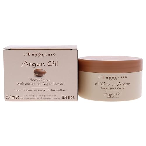L'Erbolario Crema corporal hidratante para piel seca con manteca de karité nutritiva, cuidado de la piel para tono y elasticidad, aceite de argán,