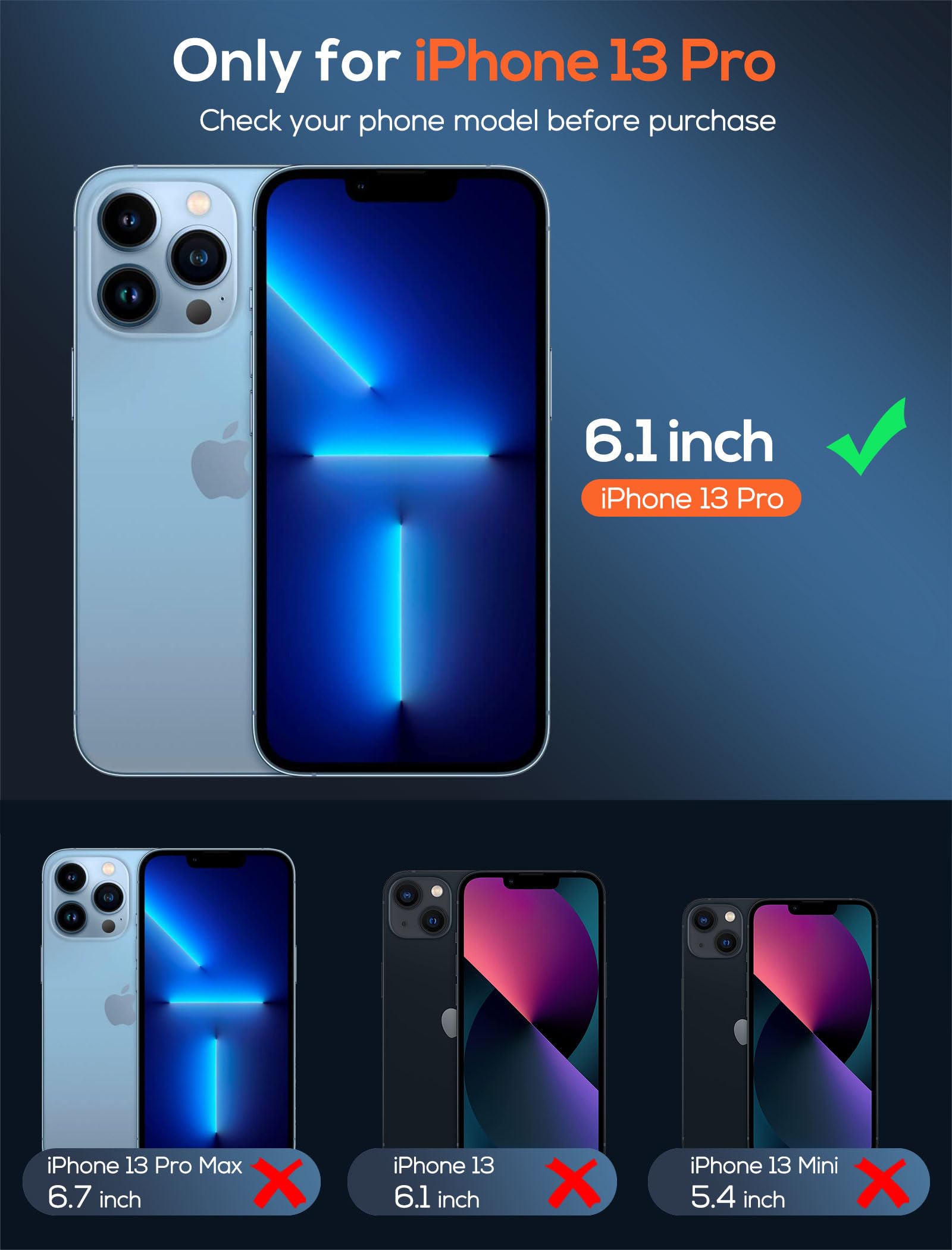 3-pak ochraniaczy ekranu do iPhone'a 13 Pro z 3 osłonami obiektywu aparatu z ramką instalacyjną, folia ze szkła hartowanego premium o twardości 9H, odporna na zarysowania, bez pęcherzyków