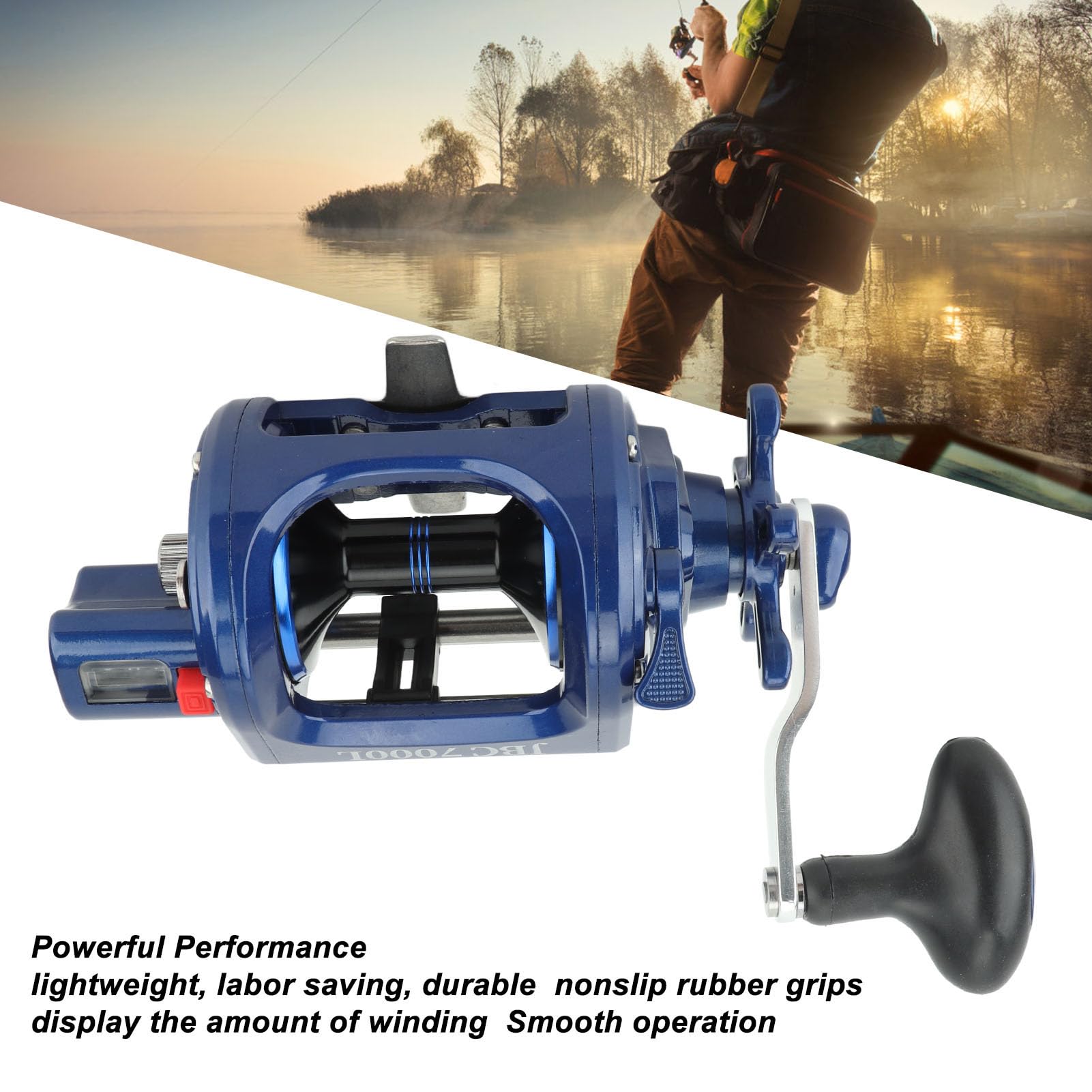 Mulinello da pesca HaloVerde in acqua salata con controllo del freno magnetico per lanci stabili, dotato di display della quantità di avvolgimento, mulinello da pesca Baitcasting