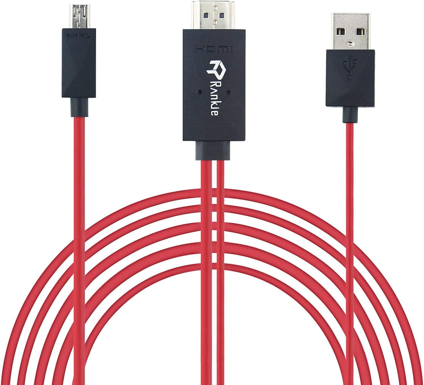 Micro USB to HDMI Cable, Rankie 2 m MHL Micro USB to HDMI Full HD 1080P HDTV Adapter Cord MHL Adapter Cable for Samsung S3/S4/S5, Galaxy Note 2, Note 3, Note 8.0, Note 10.1