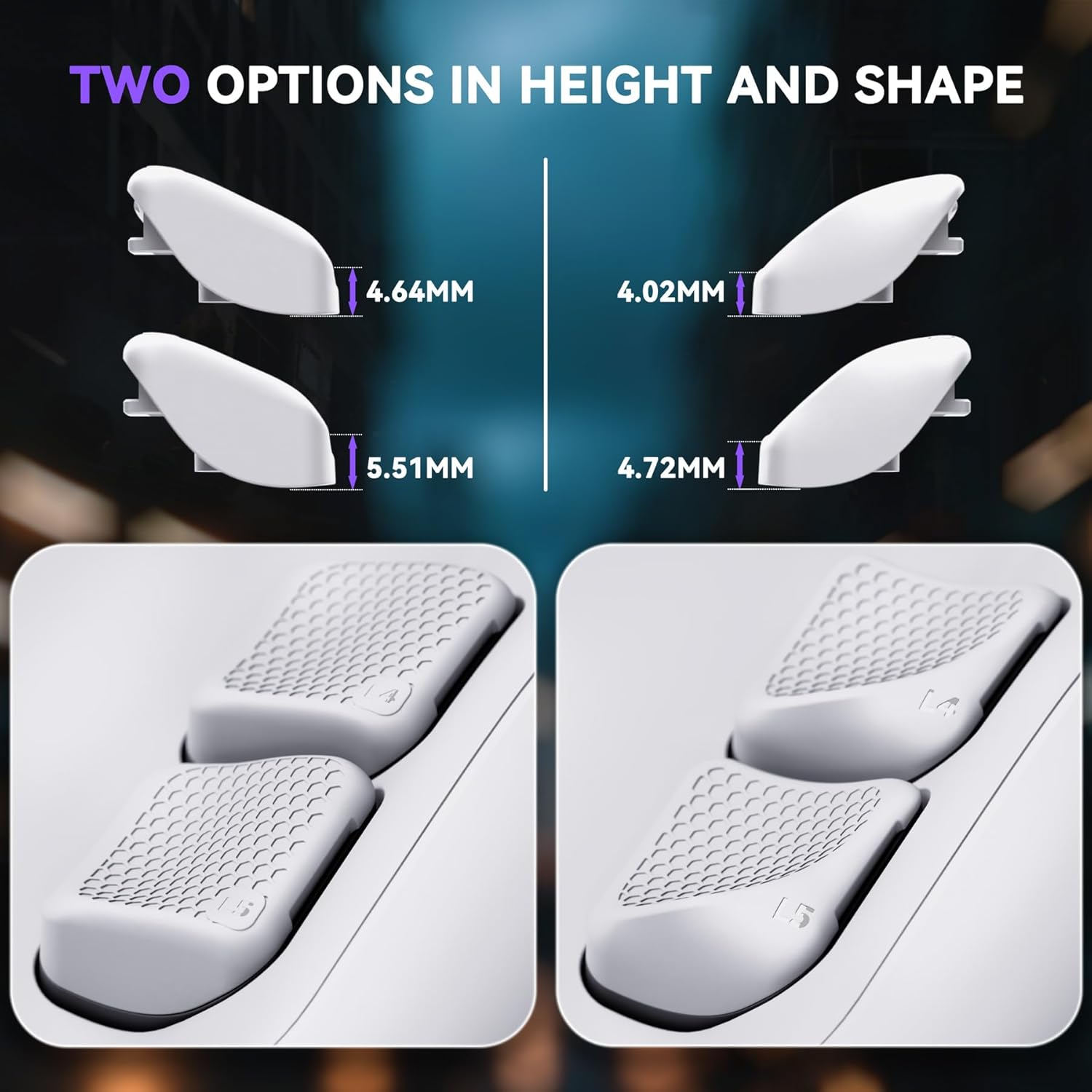 eXtremeRate Interchangeable Back Buttons Bottom Shell for Steam Deck LCD & OLED, Replacement Ergonomic Fingers Grip L4L5 R4R5 Back Shell for Steam Deck - 2 Height Adjustable Buttons - Frosted White