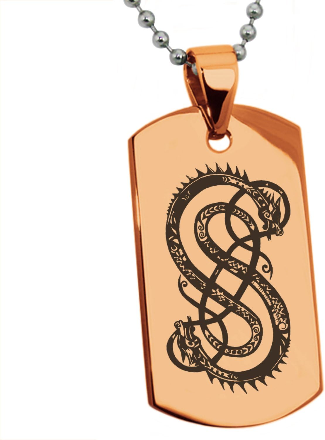 Stainless Steel God of Mischief Loki Viking Norse Symbol Dog Tag Pendant Necklace