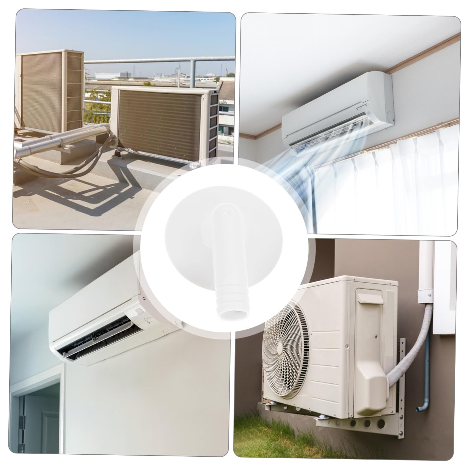 Kit 3pezzi in Pvc e Gomma Connettore Gomito 40mm Raccordi Scarico Condensa Climatizzatore per Unità Esterna di Condizionamento, Adatto per Scuole e Hotel