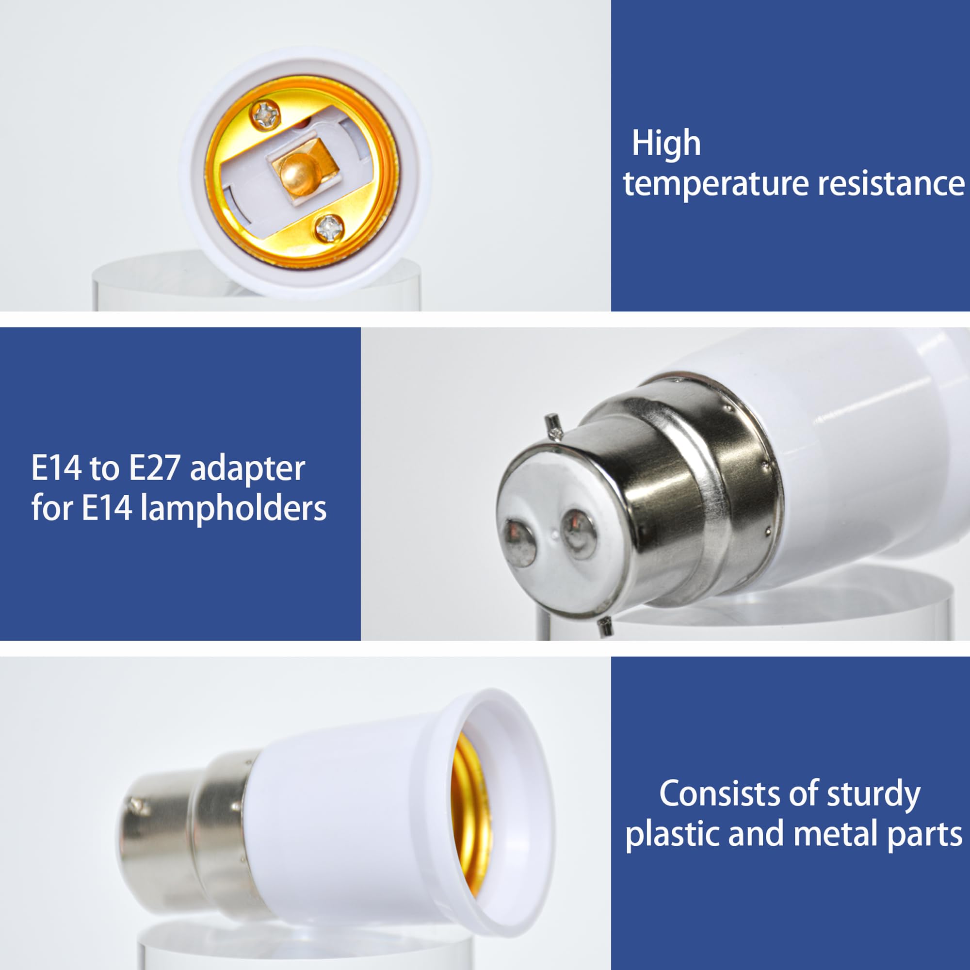 XIYING 8 Pcs B22 to E27 Adapter, Light Socket Bulb Adapter Bayonet to Screw for Kitchen Living Room and Bedroom - Image 3