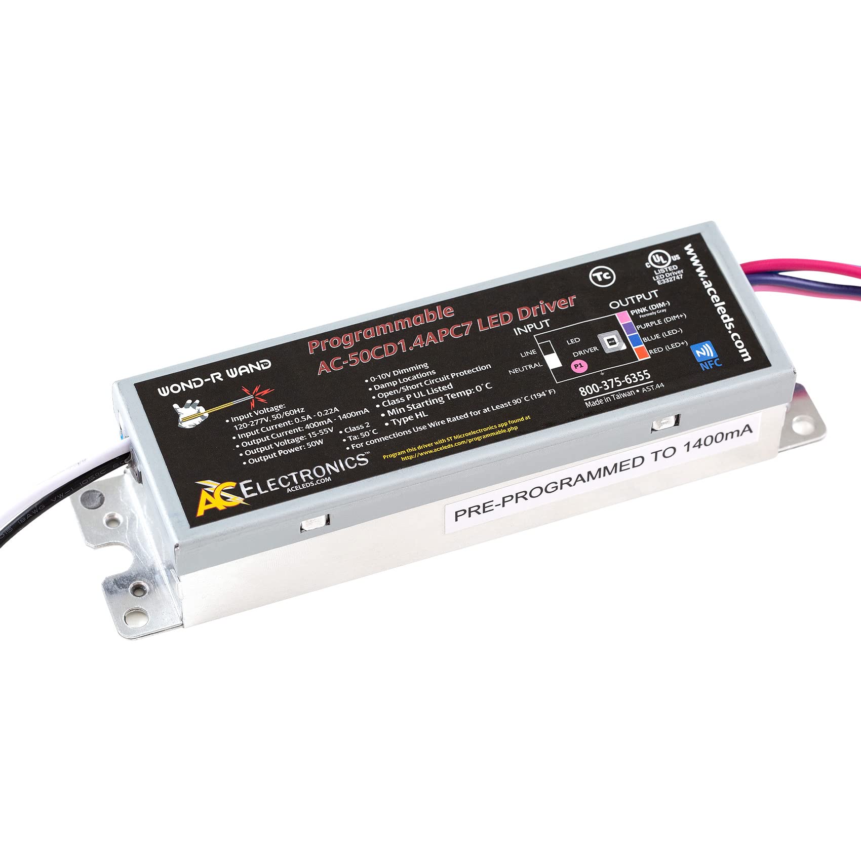 AC-50CD1.4APC7 50 Watt Wond-R Wand Constant Current Programmable LED Driver