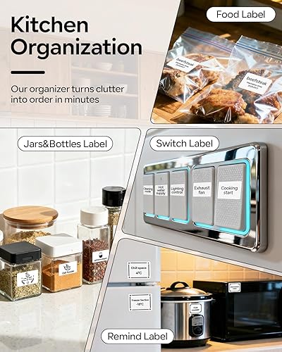 Miniatura 2 de Phomemo Máquina etiquetadora M221 con cinta, impresora térmica Bluetooth insignia de 3 pulgadas, sin tinta, para dirección, código de barras,