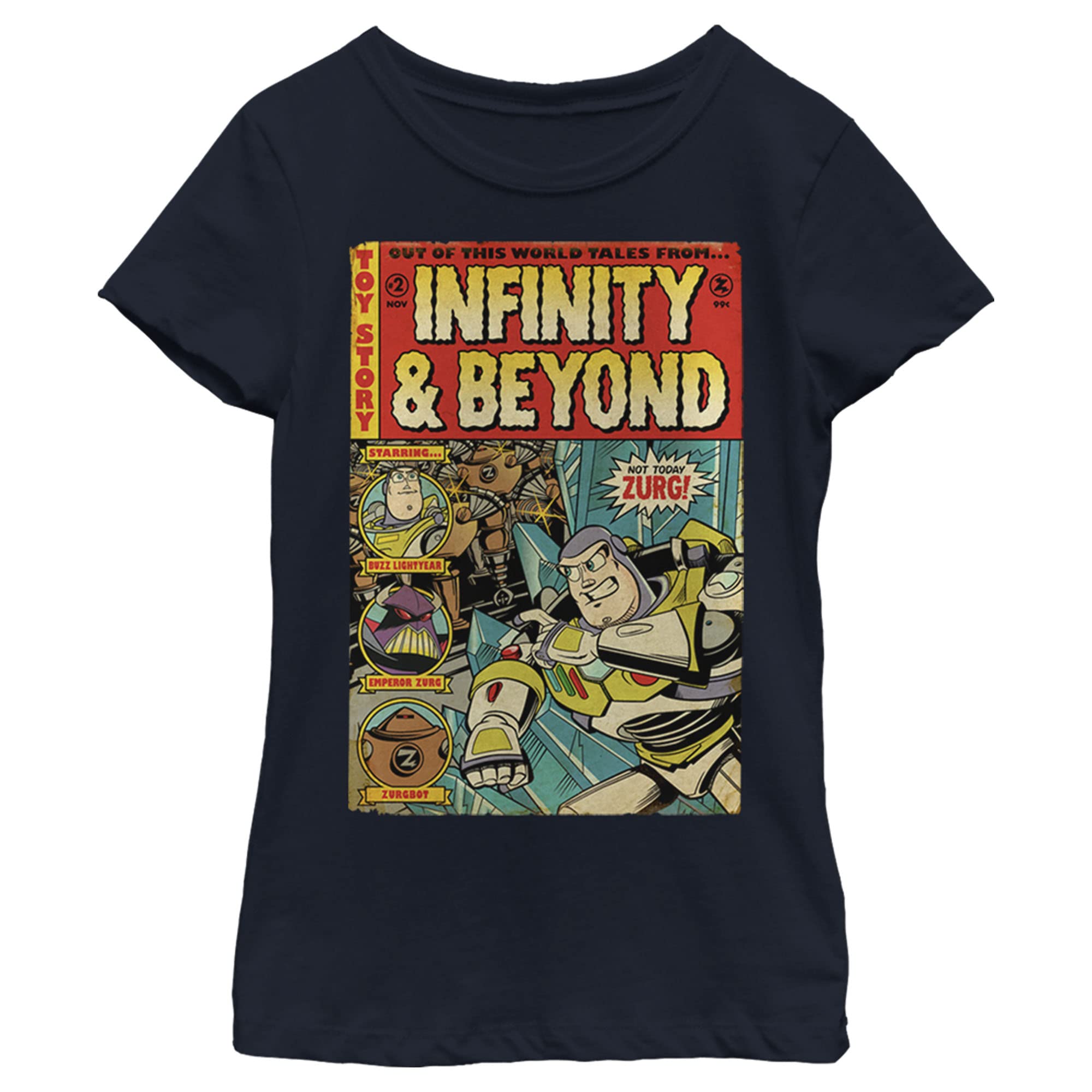 T-shirt filles Disney bande dessinée relief pour l'école et les sorties du week-end