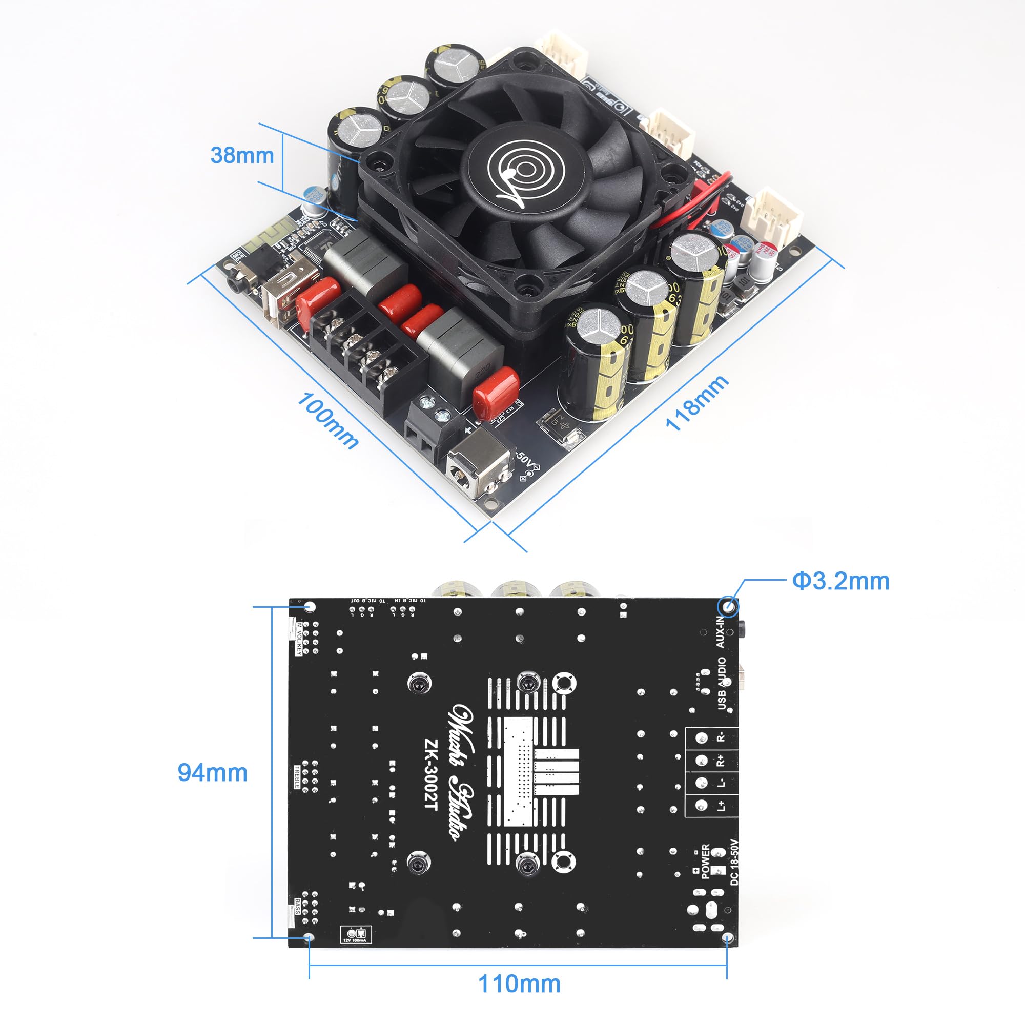 Amazon.com: Wuzhi Audio ZK-3002T 300W+300W Stereo Power Amplifier