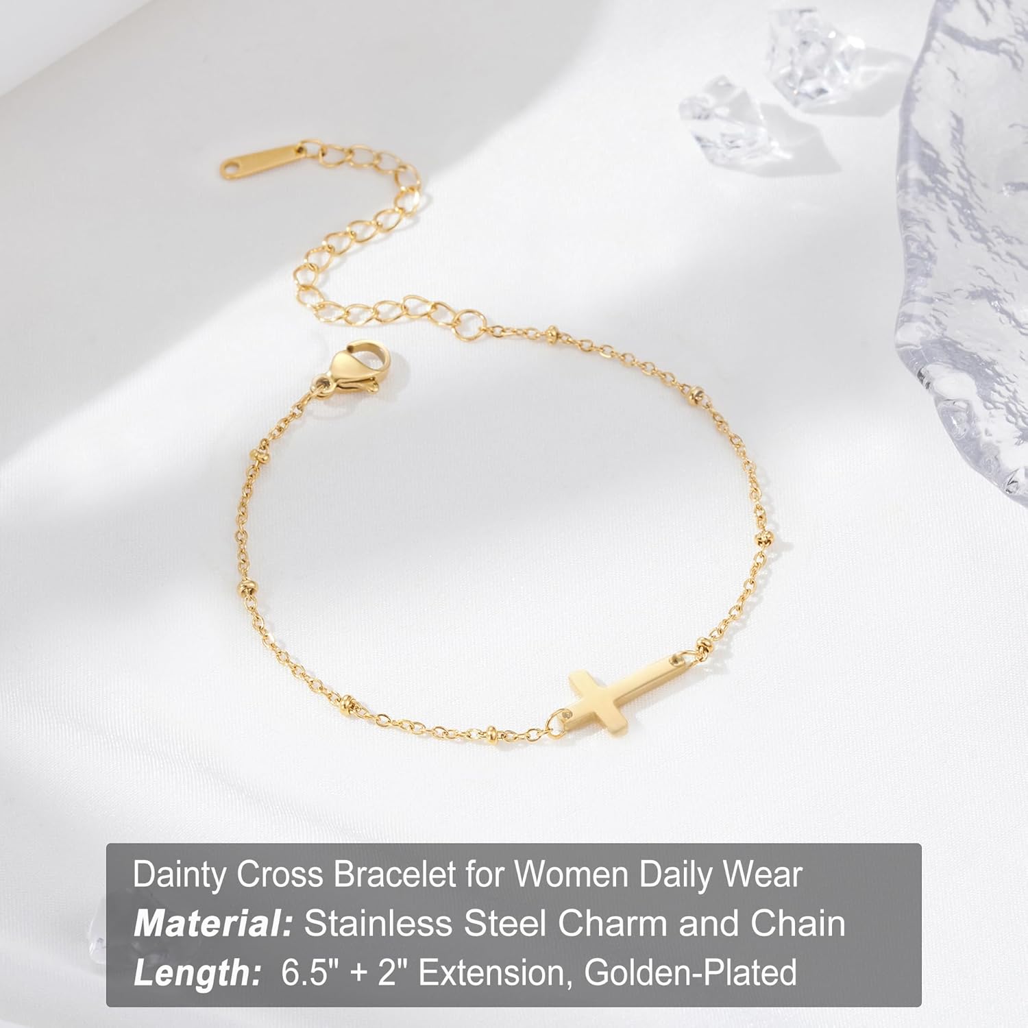 Tarsus Cross Bracelet for Women, Christian Gifts for Women, Religious Gifts Adjustable Dainty Cross Bracelet, Easter, Mother's Day, Christmas, Birthday - Image 4