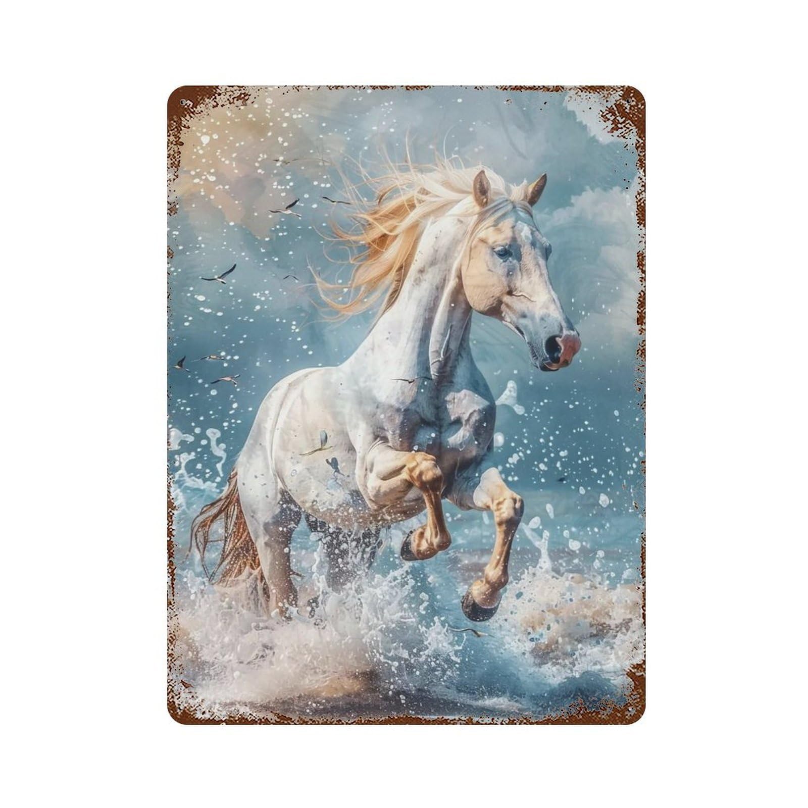 HDURYEYRYY Spirit of The Stallion 03 Wall Retro Iron Vintage Art Metal Tin Sign Poster Modern Home Cofffee Club Art Bar Shop Decor 40x30cm
