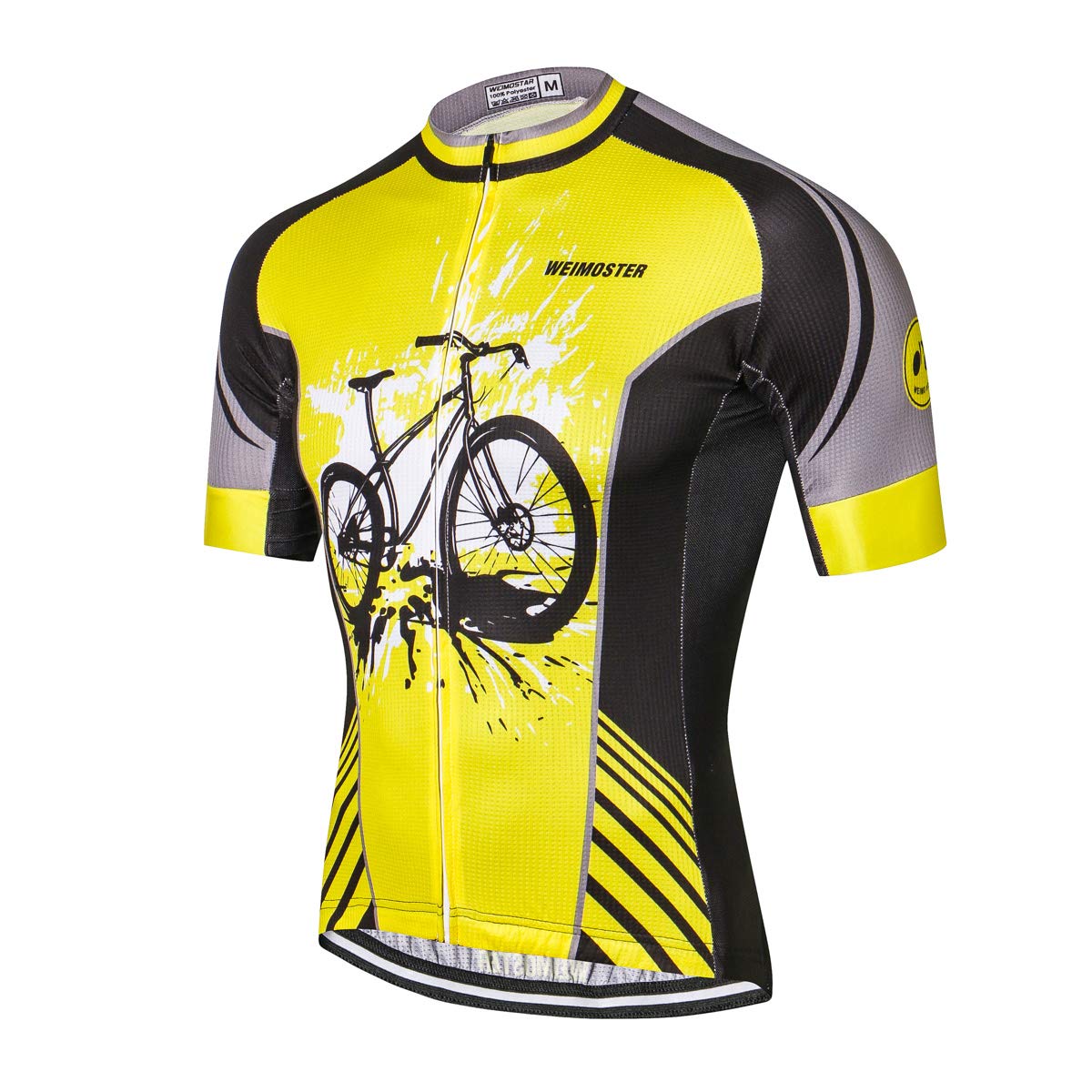 Weimostar Cycling Jerseys Men's Breathable Skull Print Short Sleeve Cycling Shirts with 3 Rear Pockets Back Safety Reflective Strips
