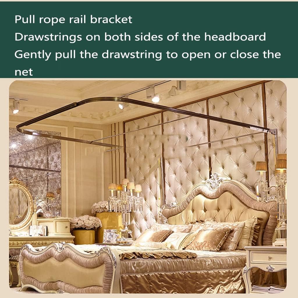 Canopy for Girls Bed Mosquito Net Princess Three Side Openings Post Romantic Lace Bed Curtain Canopy Netting Bed Net Canopy Bedding (Color : Blue-gray, Size : 150 * 200cm)