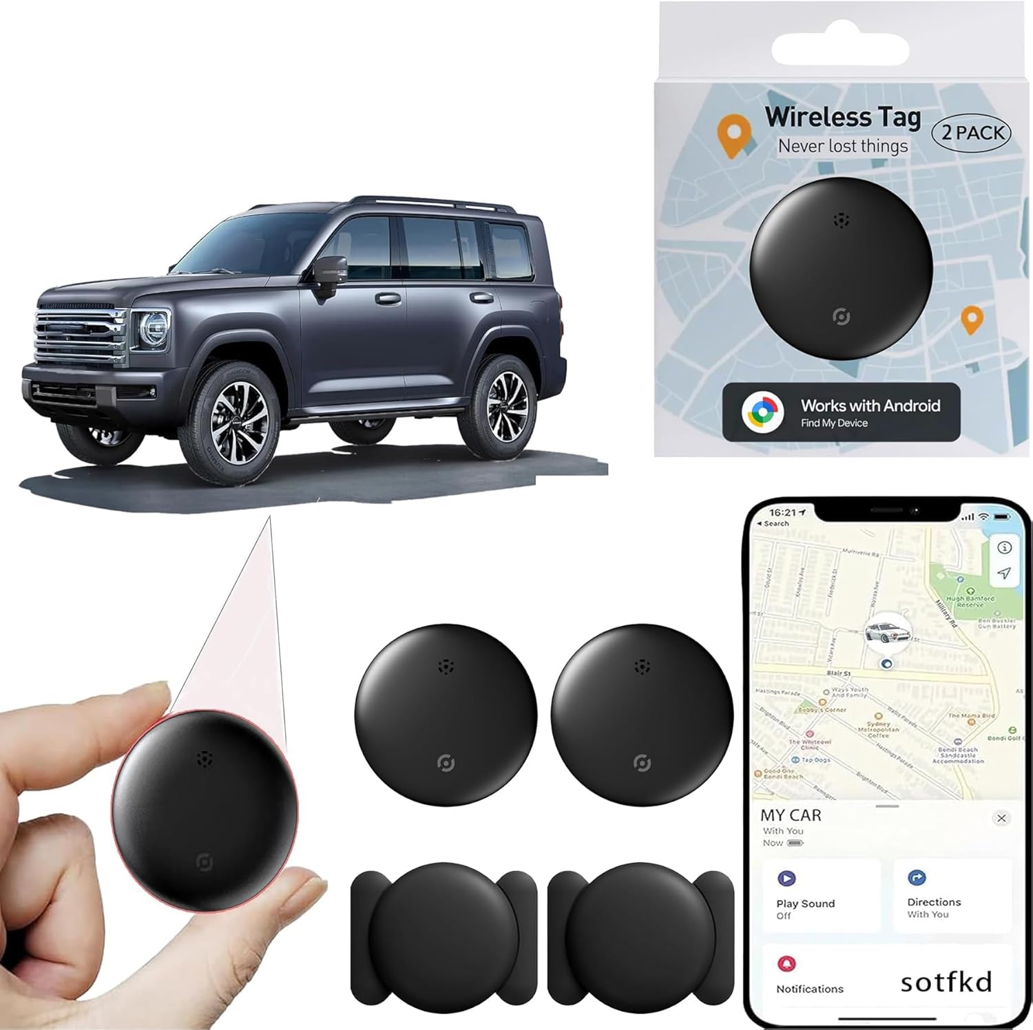 2 Pack GPS Tracker for Vehicles