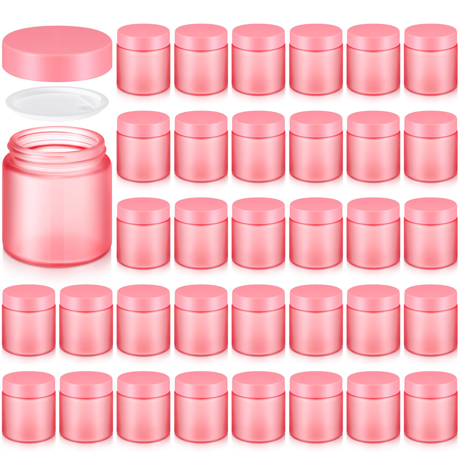 Norme 36 Pcs 4 oz Glass Jars with Lids Cosmetic Jars, Pink