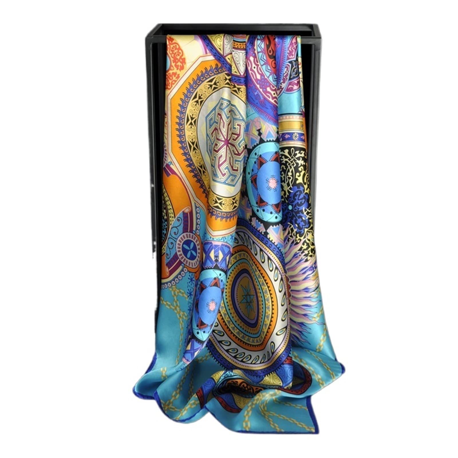 ACiyD Bufandas de Mujer Bufanda 100% Cuadrada para Mujer Bufanda Grande Turbante Estampado para Mujer Bufanda de Seda Cuadrada 90 * 90cm (Color : 3, Size : 90x90cm) (1 90x90cm)