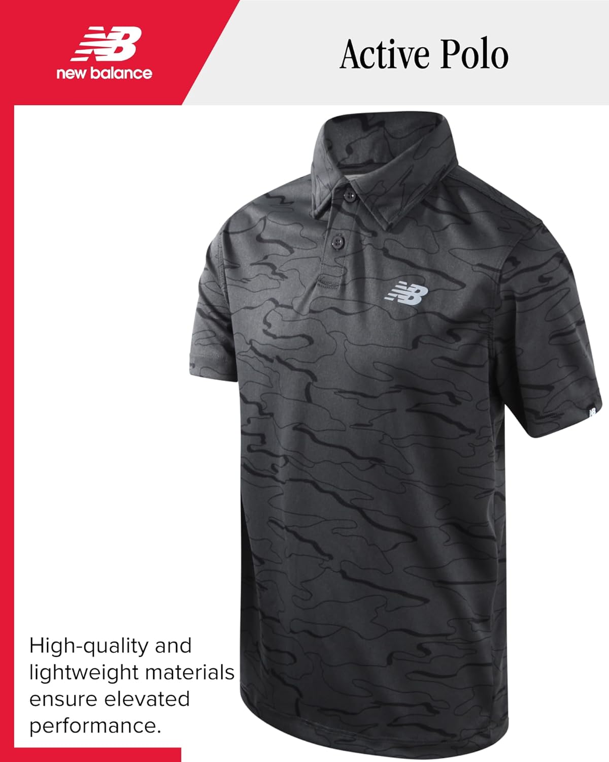 New Balance Boys' Short Sleeve Performance Polo Shirt - Image 3
