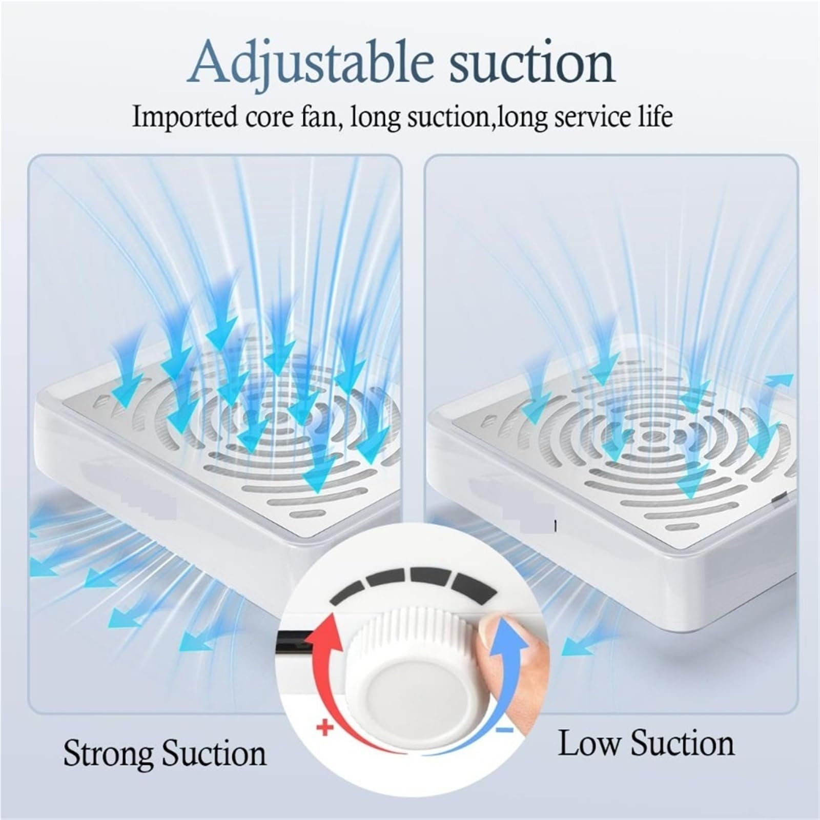 Nagelstaubsauger, Nagelsammler mit Lampe, elektrischer Nagelsauger, ventilator, Saugmaschine for Polieren von Maniküre-Acryl-Gel-Nägeln für Maniküre und Zuhause