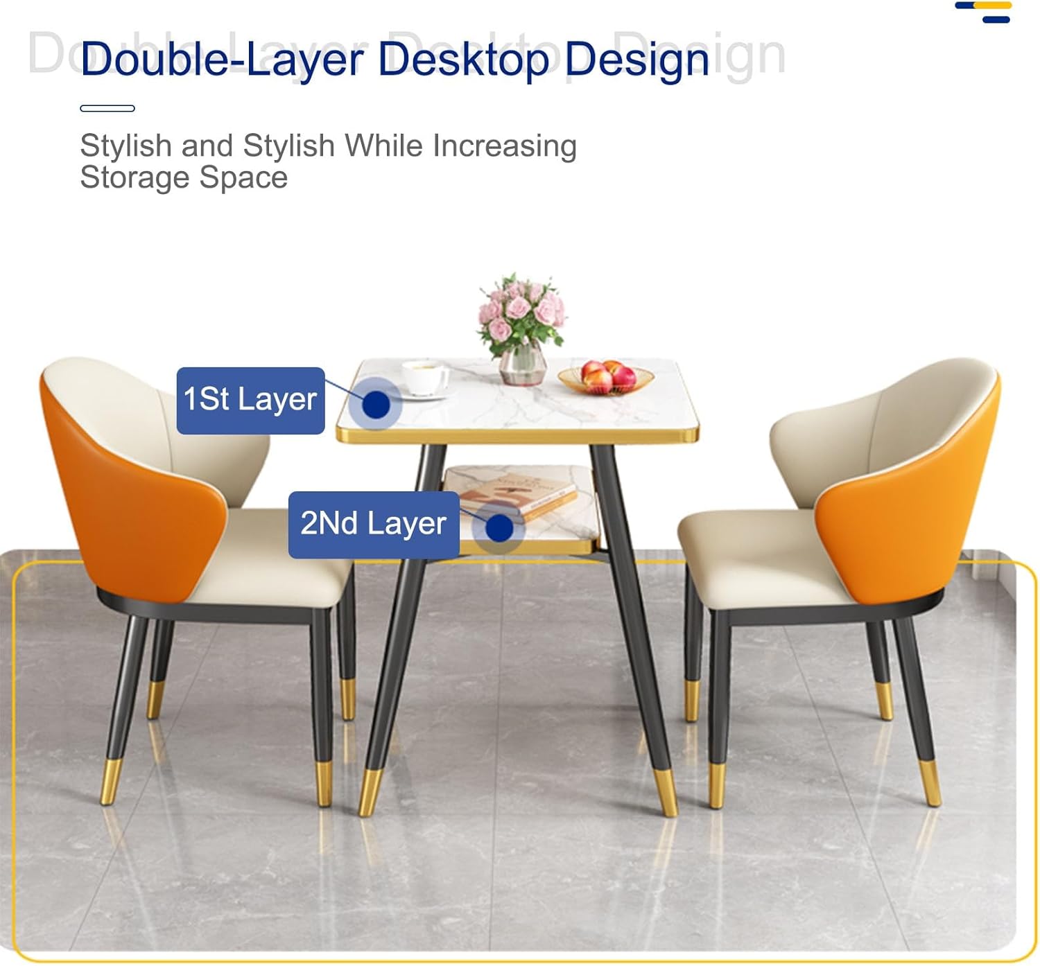 JHDXL Office Room Club Table and Chair Combination, Reception Conference Table and Chair Set, Negotiation Table for Shops Meetings Coffee Shop Place Salon(Dark Green)