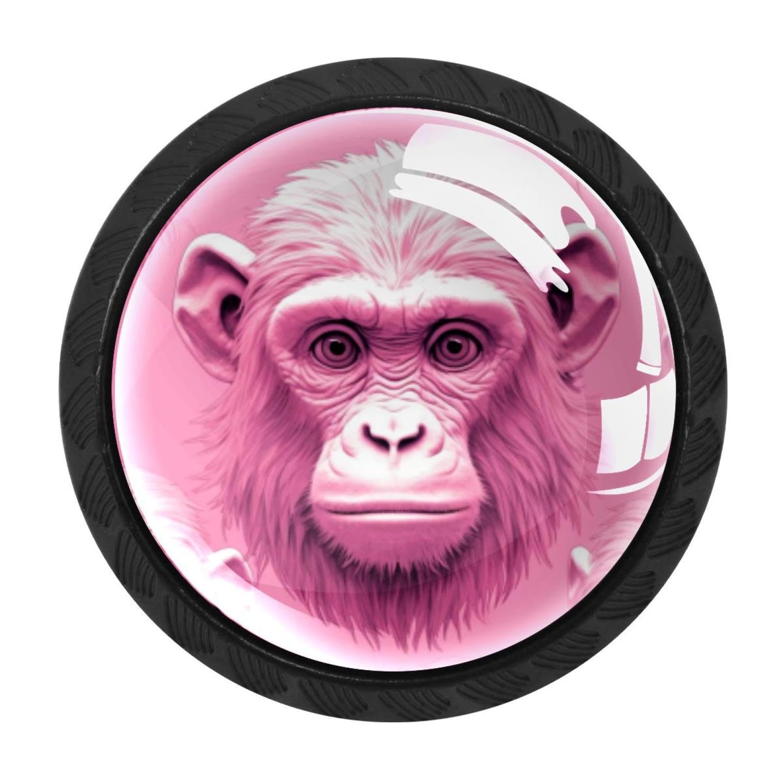 Chenzzzz Multicolored 07 4 Pack Cabinet Handles Pink Monkey Orangutan Kitchen Drawer Pulls Furniture Door Handles For Cupboard Bedroom Wardrobe