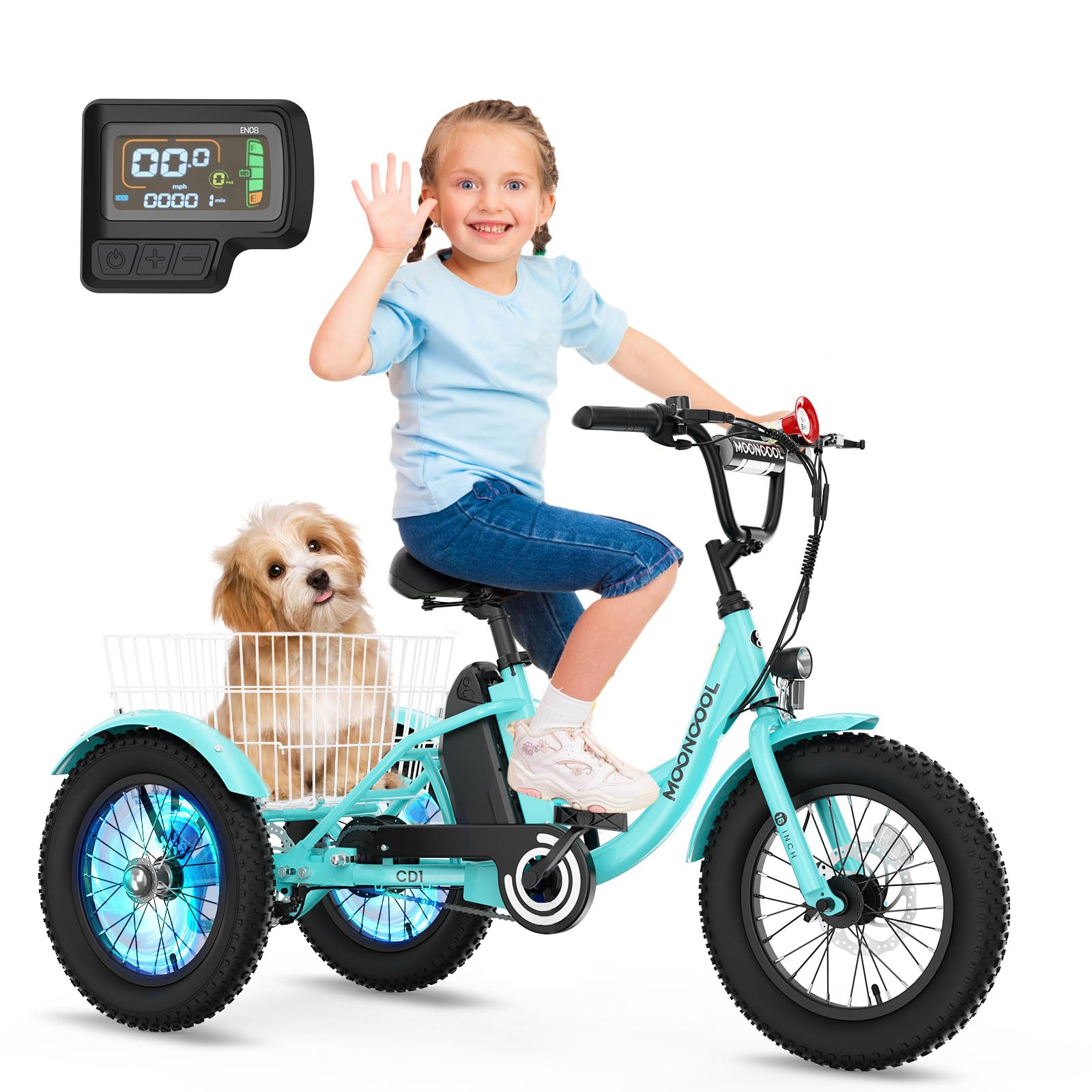 NAIZEA Electric Kids Bike - 16 inch Kids Trike for Boys Girls Age 6-12, e Bike for Children 250W, Kid Balance Bike with Adjustable Seat,Kid's Bikes