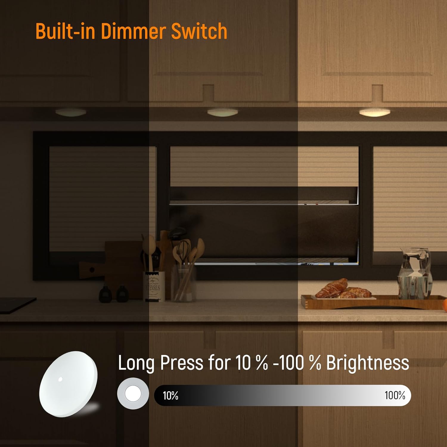 4 Pack RV Interior Ceiling Dome Light 4.5 Inch, Press Dimmer Switch & Blue Nightlight,12V Dimmable Puck Light for Motorhome Trailer Fifth Wheel Truck Coach Enclosed Trailer(4000K)