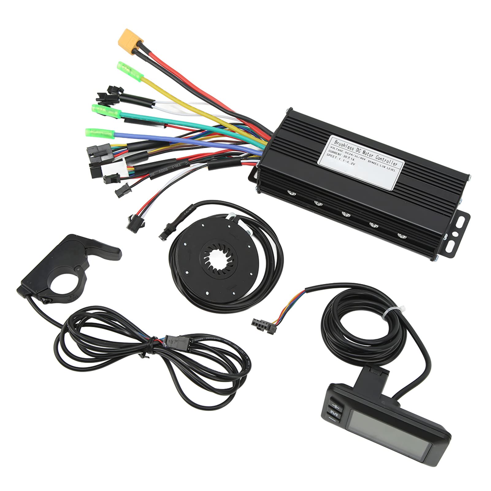 24V 36V 48V 30A 750W 1000W Sinewave Controller, GD01 Panel with Power Assist Sensor Thumb Throttle Electric Bike Conversion Kit for 750W 1000W Brushless Motors