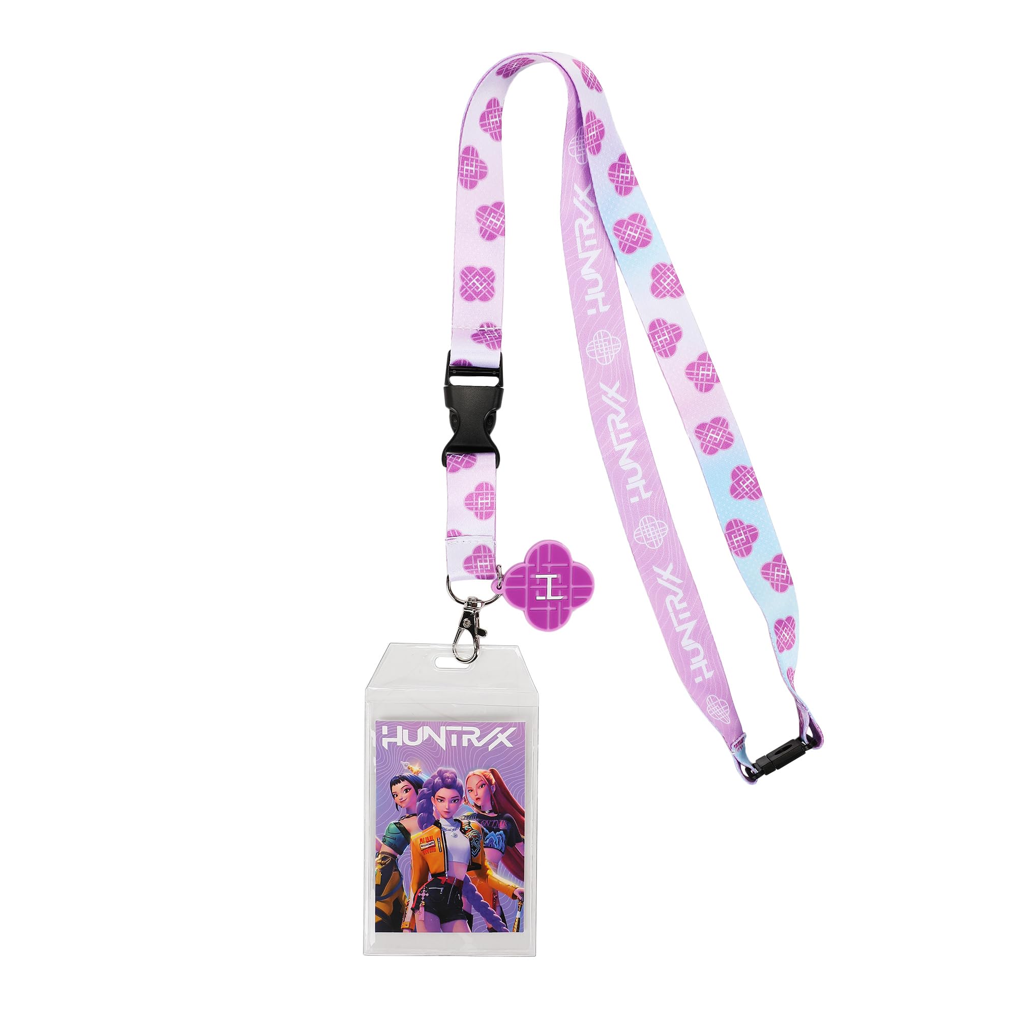 Kpop Demon Hunters Huntr/x 22-inch Lanyard with Clear ID Sleeve and Rubber Charm