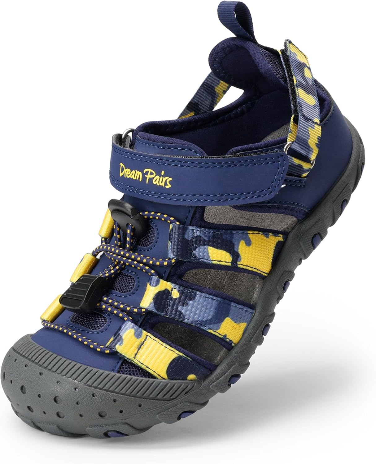 DREAM PAIRS Boys Girls Outdoor Athletic Sport Sandals Summer Hiking Beach Casual Closed Toe Rainbow Multicolor for Toddler/Little/Big Kids