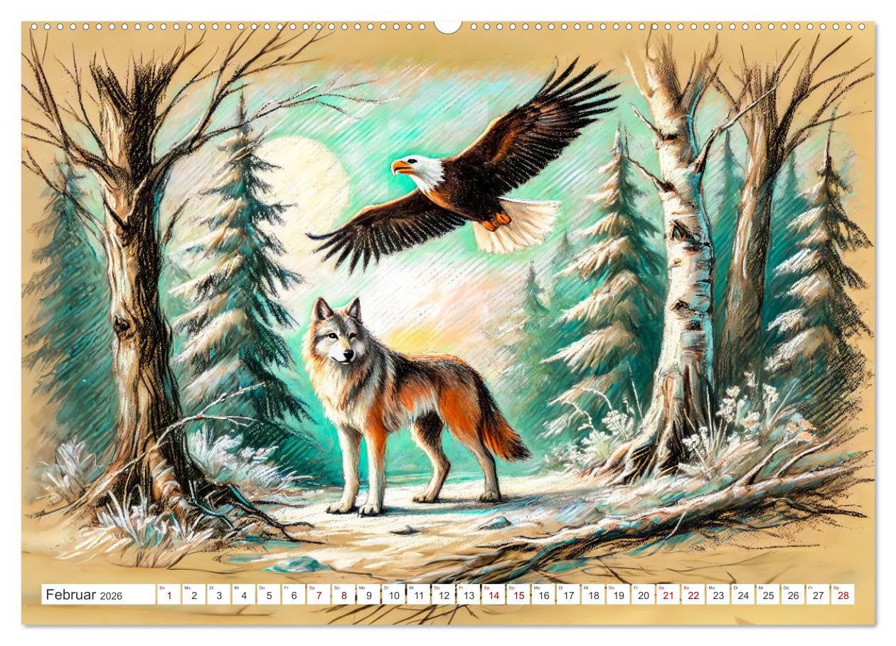Der Ruf des Adlers - Majestätischer König der Lüfte in Aktion (hochwertiger Premium Wandkalender 2026 DIN A2 quer), Kunstdruck in Hochglanz: ... im Flug und auf der Jagd (CALVENDO Tiere)