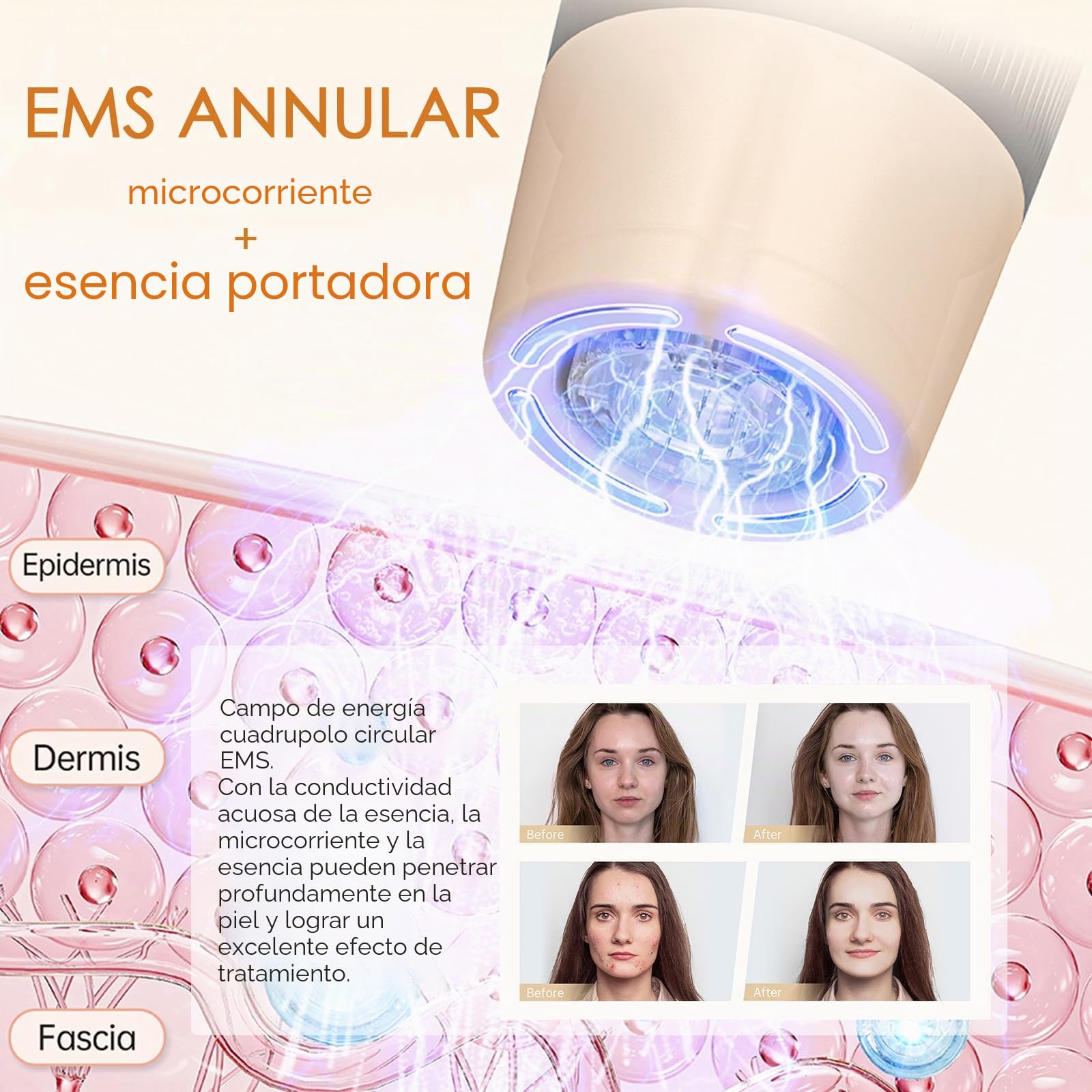 Hydra.pen H5 Microneedling Pen Profesional Inalámbrico, Microneedle Aplicador de Suero con Microcorriente EMS y Pantalla LED, Para Cuidado de la Piel, Arrugas, Cicatrices y Caída del Cabello, Oro