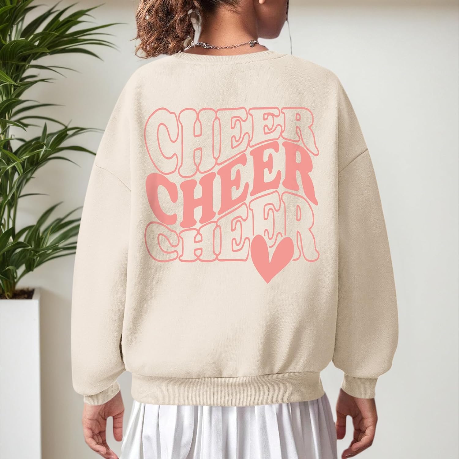 Cheer Sweatshirts for Girls Cheerleader Graphic Sweatshirt Teen Girl Preppy Funny Letter Print Shirt Pullover Tops