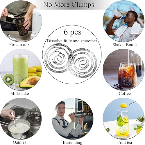 Miniatura 6 de Bolas mezcladoras de acero inoxidable de 2.1 pulgadas para mezclador de proteínas, botella para beber, 6 unidades