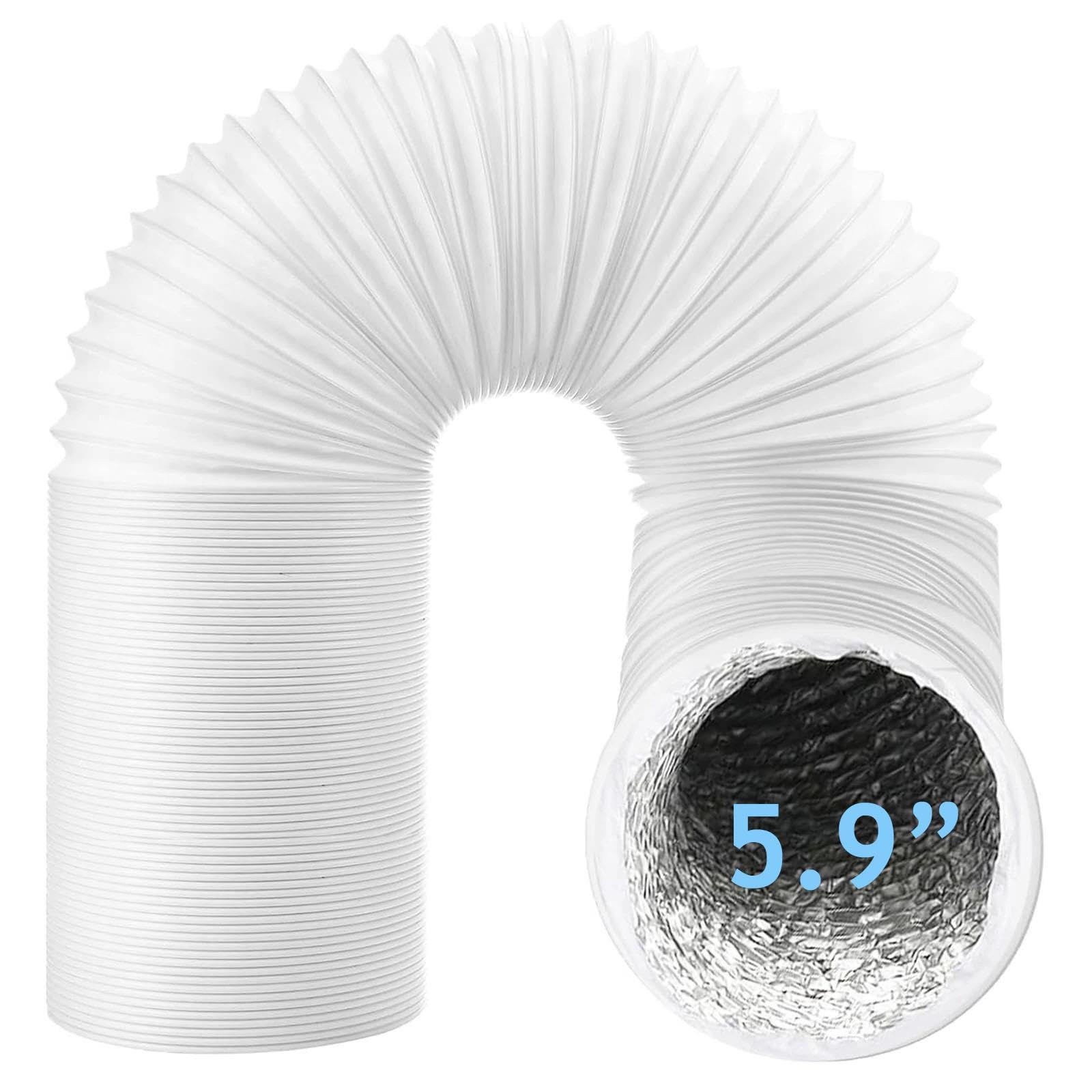 SPARES2GO Air Con Vent Hose PVC Aluminium Foil Insulated for Delonghi Air Conditioner Duct AC Outlet Pipe (5.9" x 6m)
