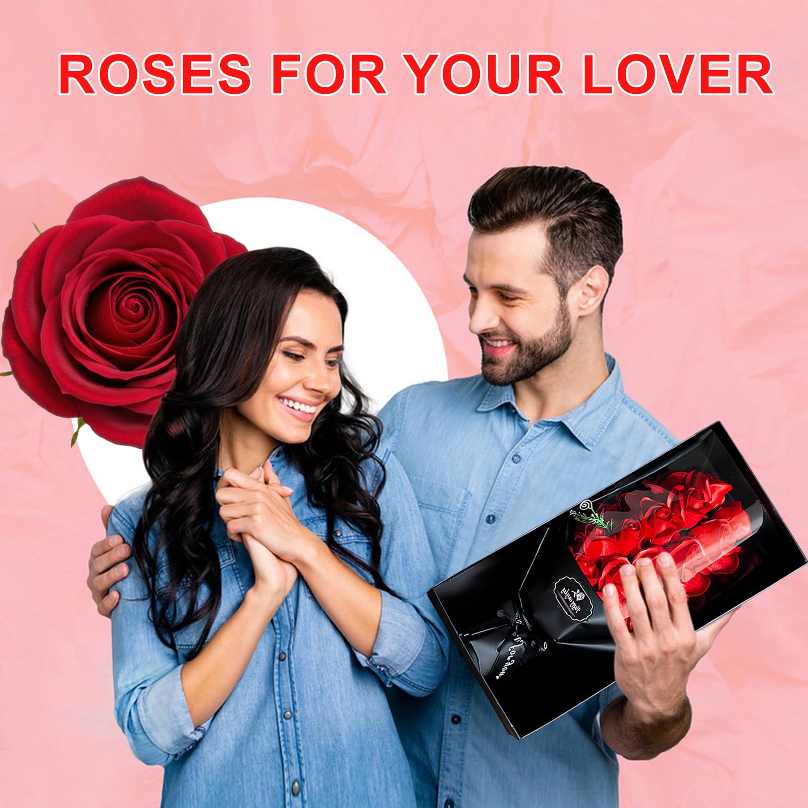 Grande Rosa Eterna Regalo per Donna Originali, Idee Regalo San Valentino per Donna, Regalo Compleanno Fidanzata Moglie Mamma, Rosa Stabilizzata, San Valentino per Lei Natale