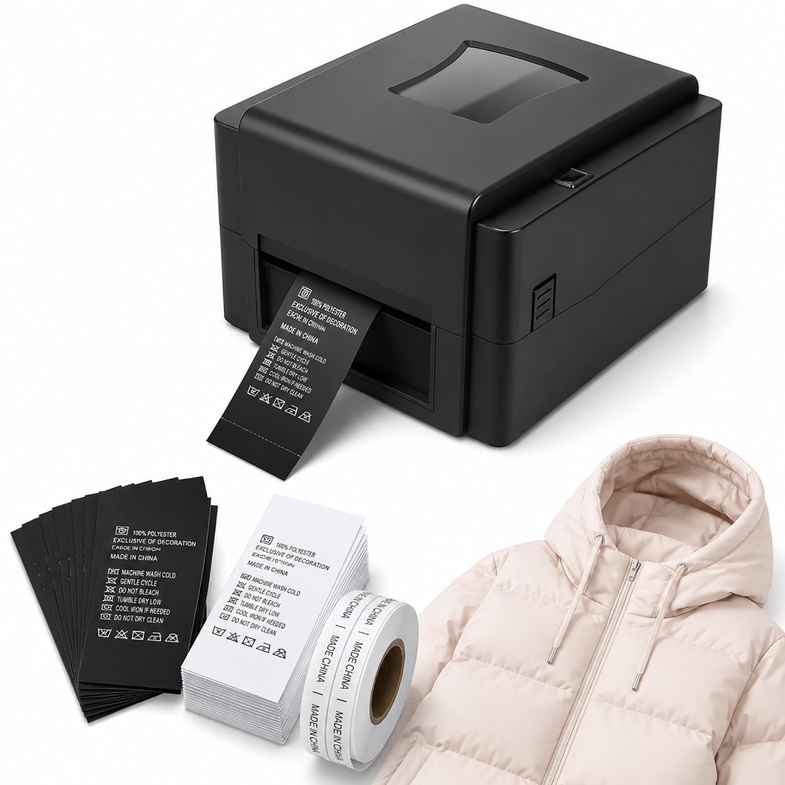 vnmudzeo High-Speed Thermal Transfer Barcode Printer, 127 mm/s — Dual Printing Modes for Retail Labels, Warehouse Labels, Hang Tags