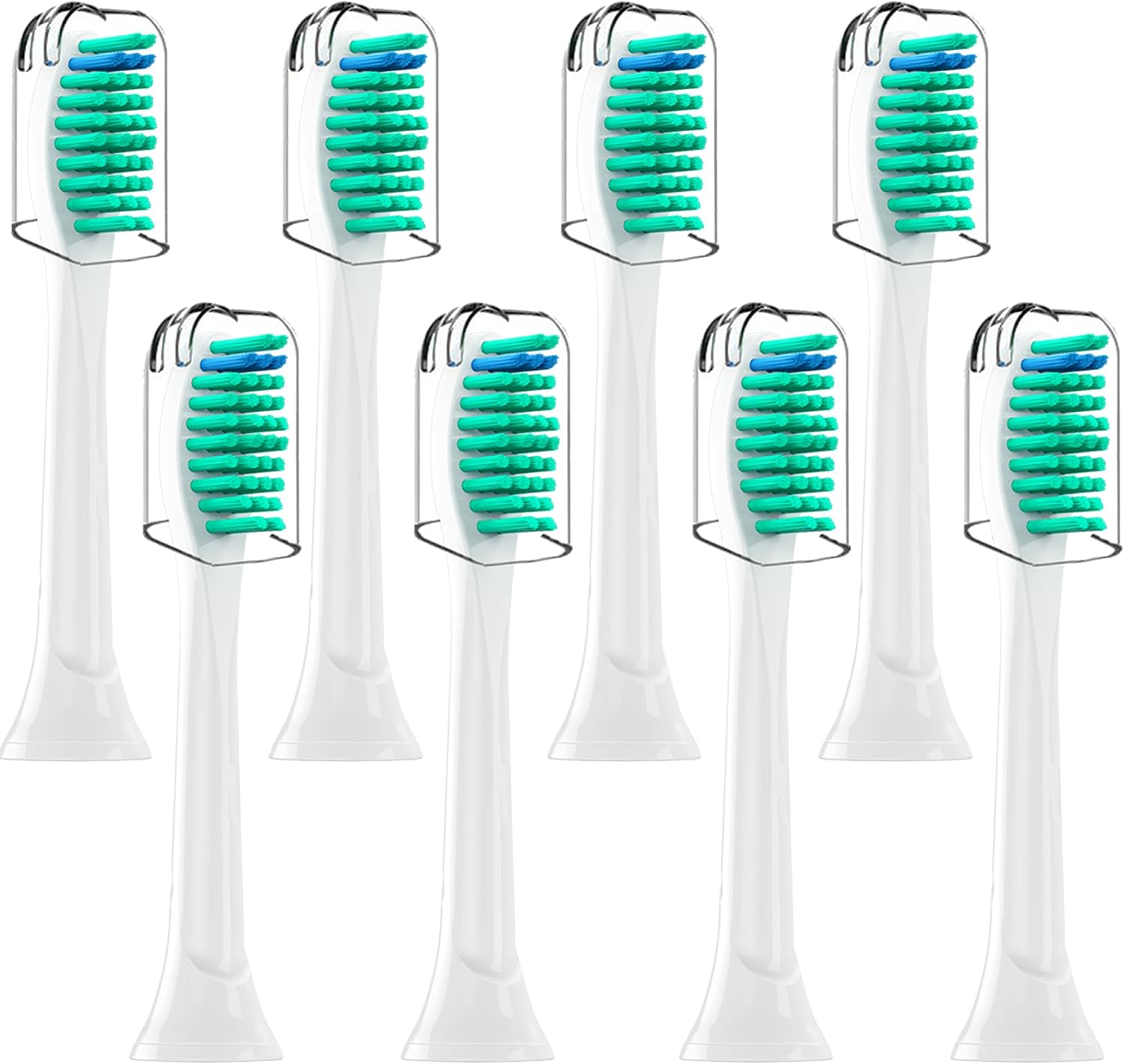 Replacement Toothbrush Heads, Compatible with Phillips Sonicare Click-on Toothbrush Handles, 8 Standard Phillips sonicare Replacement Brush Head, Extra Soft Dupont Bristles for Teeth, White