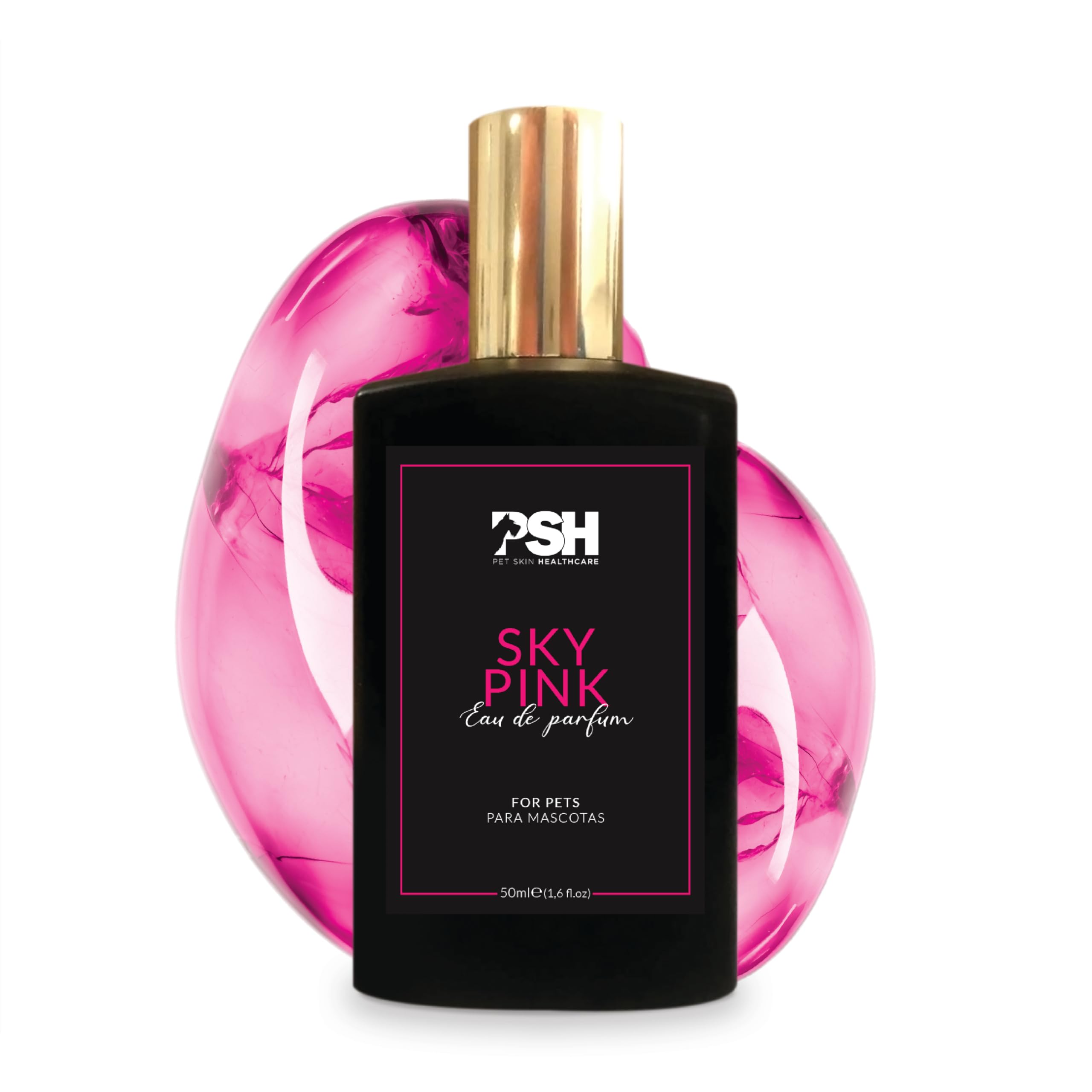 PSH Sky Pink - Agua de Perfume para Perros y Gatos - Fragancia Floral y Sofisticada - No Reseca la Piel - Incluye Mini Envase Recargable para Paseos - 50 ml
