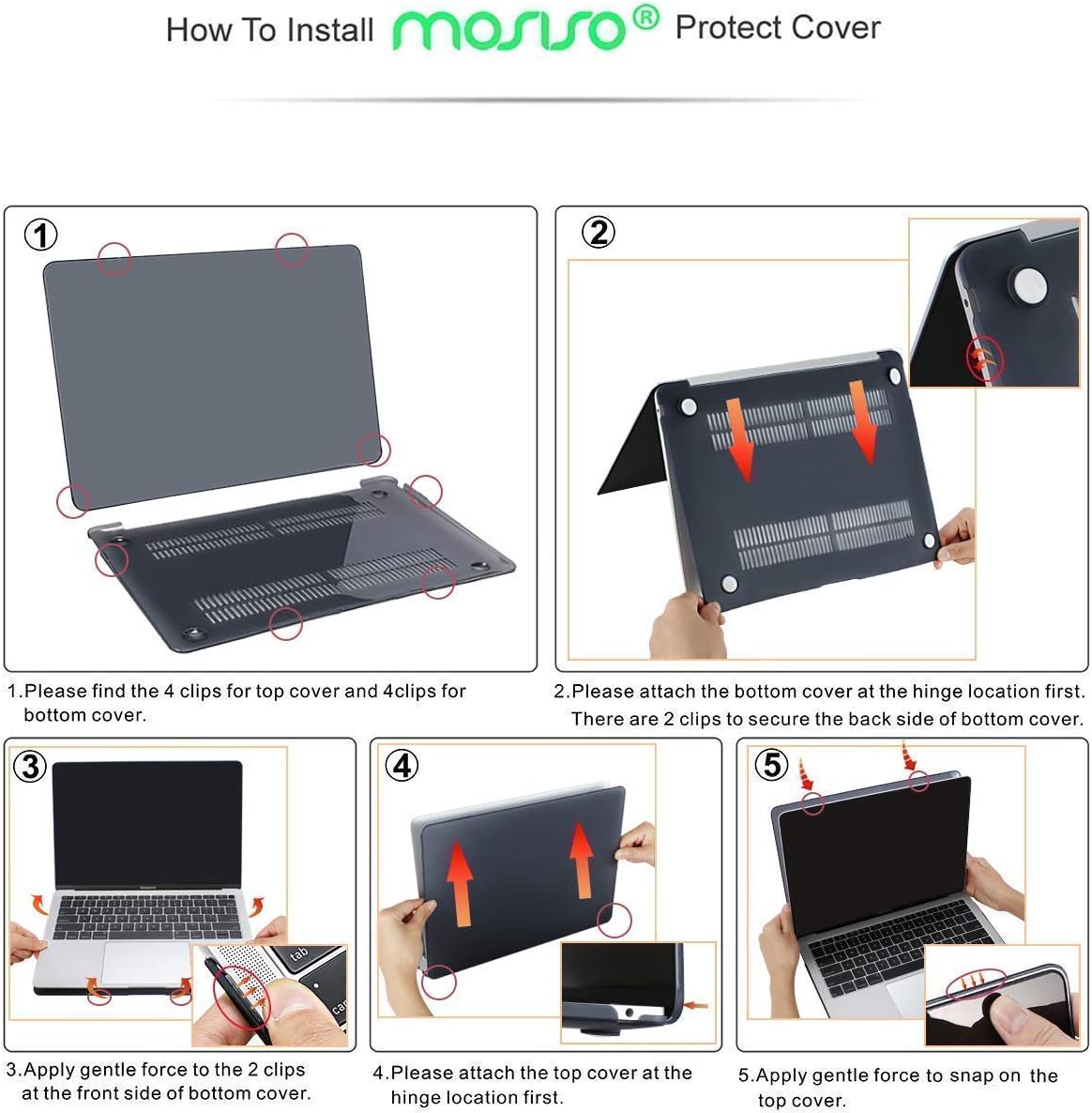 MOSISO Compatible with MacBook Air 13 inch Case 2022, 2021-2018 Release A2337 M1 A2179 A1932, Webcam Cover Slider(2 Pack)&Keyboard Cover&Screen Protector&Storage Bag, Black