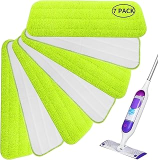 Spray Mop Heads Replacement Mop Pads - MEXERRIS Microfiber Wet Mops Refill Mop Replacement Cleaning Pads for Floor Cleaning Floor Mop Pads Fit for All Spray Mops & Velcro Design Mops,7 Pcs/Set Green