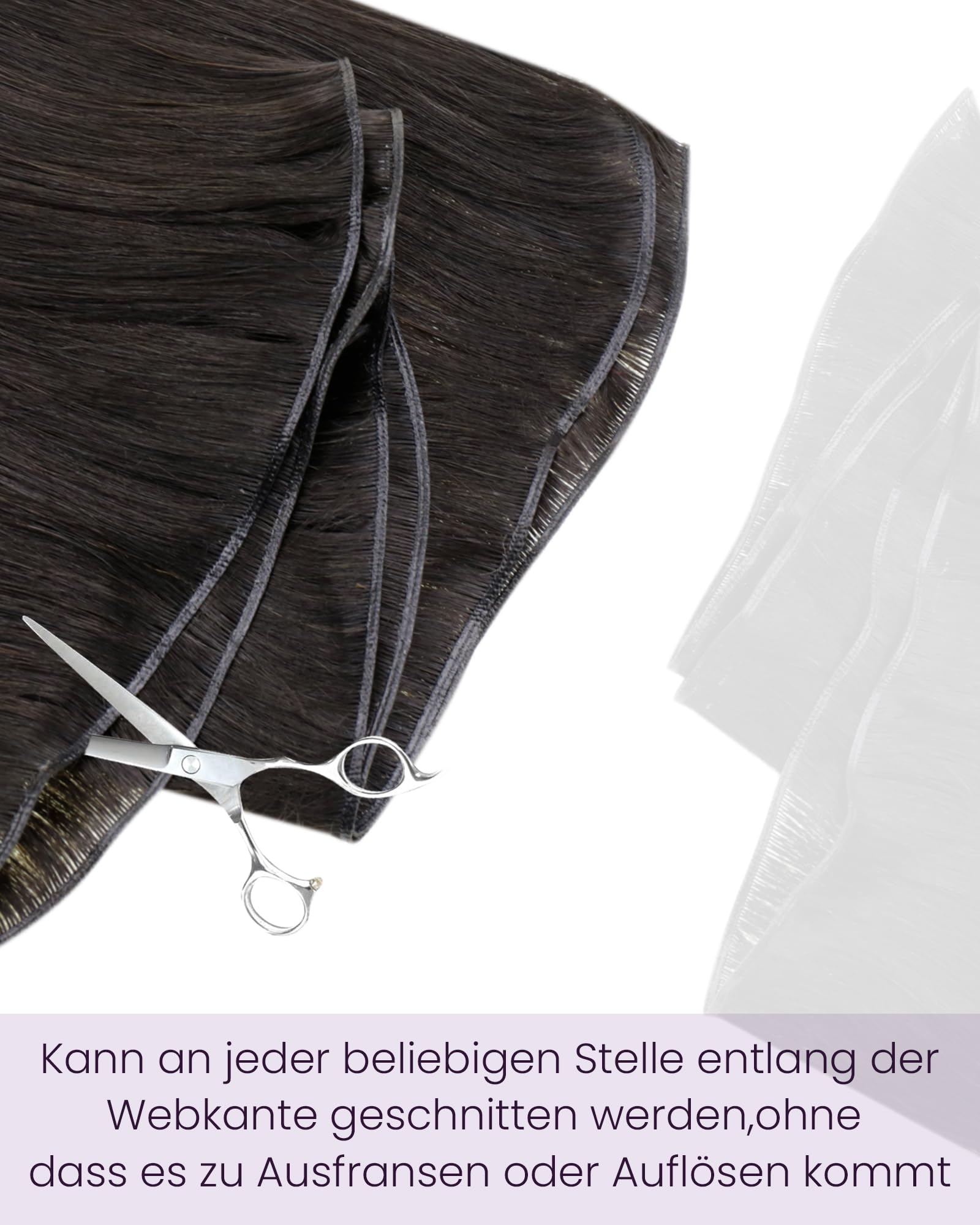 LaaVoo Braun Genius Tressen Echthaar 60cm Echthaar Extensions Tressen Dunkelbraun Haarverlängerung Zum Einnähen Doppelt Hair Weft Extensions Braun #2 80Gramm