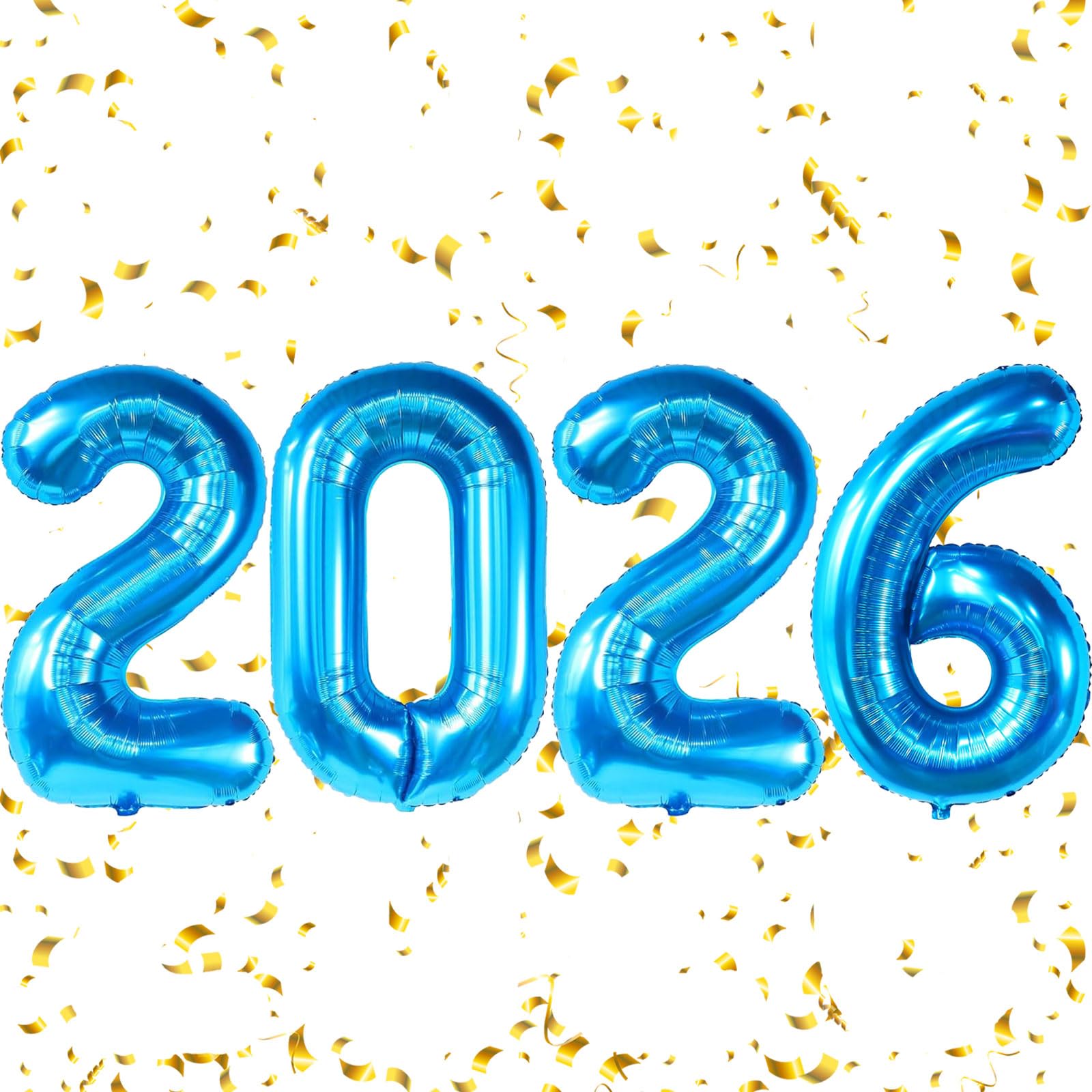 2026 Balloons - 40 Inch 2026 Blue Number New Years Balloons - Foil Happy New Year Balloons for News Years Eve Party Supplies 2026 - New Years