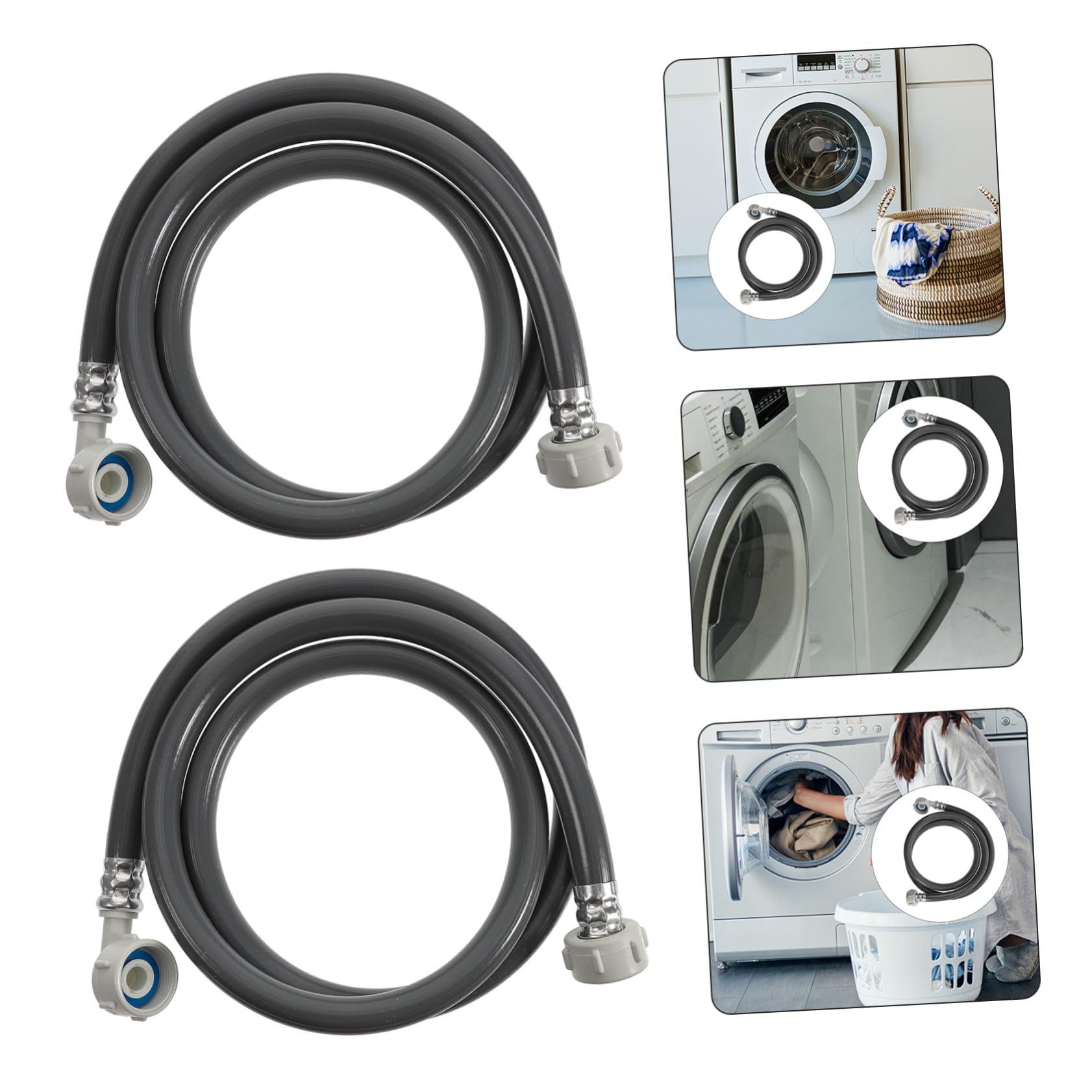 2 pièces Tuyau PVC Lavage Rallonge Alimentation Robuste pour Machine à Laver Anti-fuite Facile à Installer