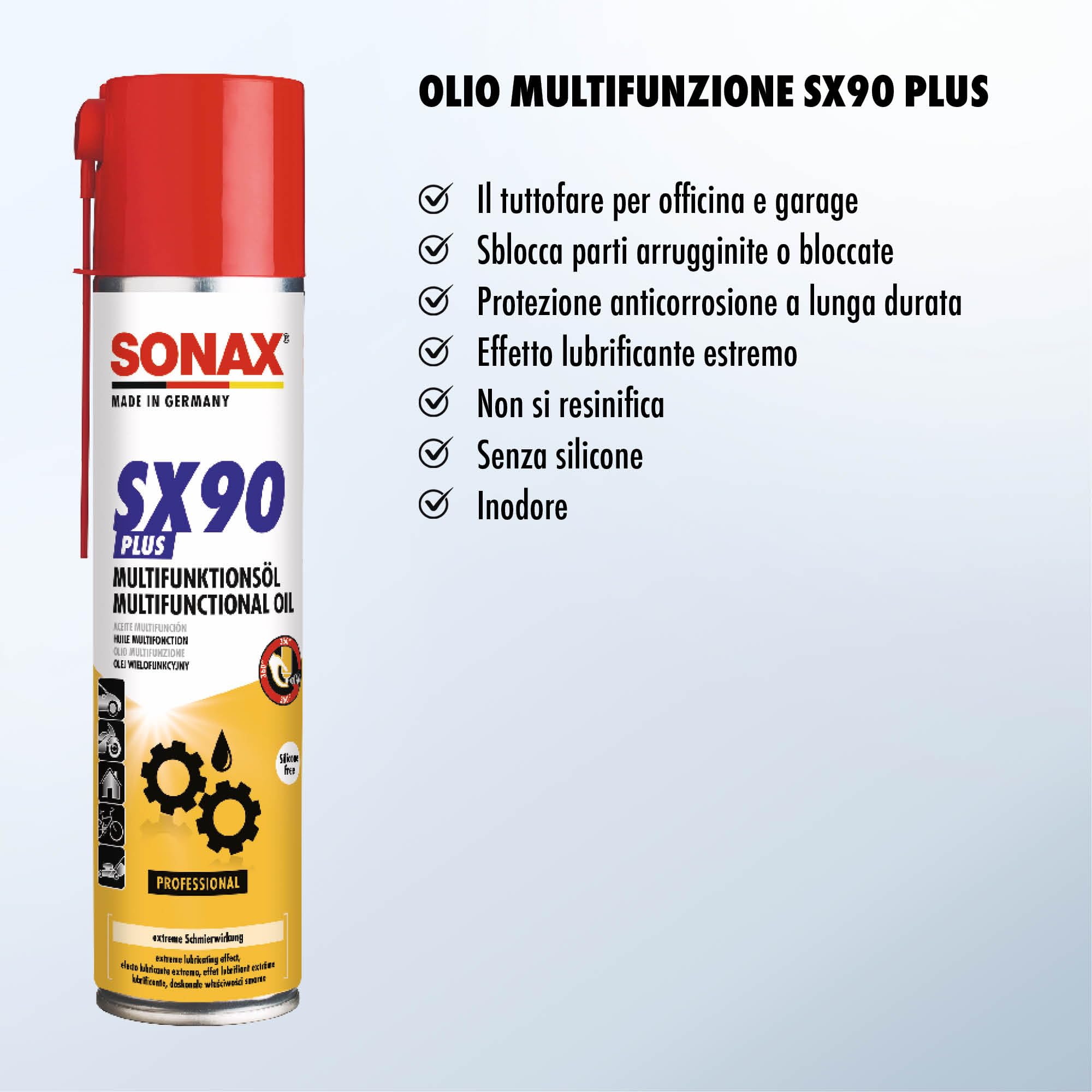 SONAX Olio Multifunzionale Universale (400 ml) lubrifica, protegge e preserva. Senza silicone. Ideale per parti arrugginite e bloccate | Art. 04743000